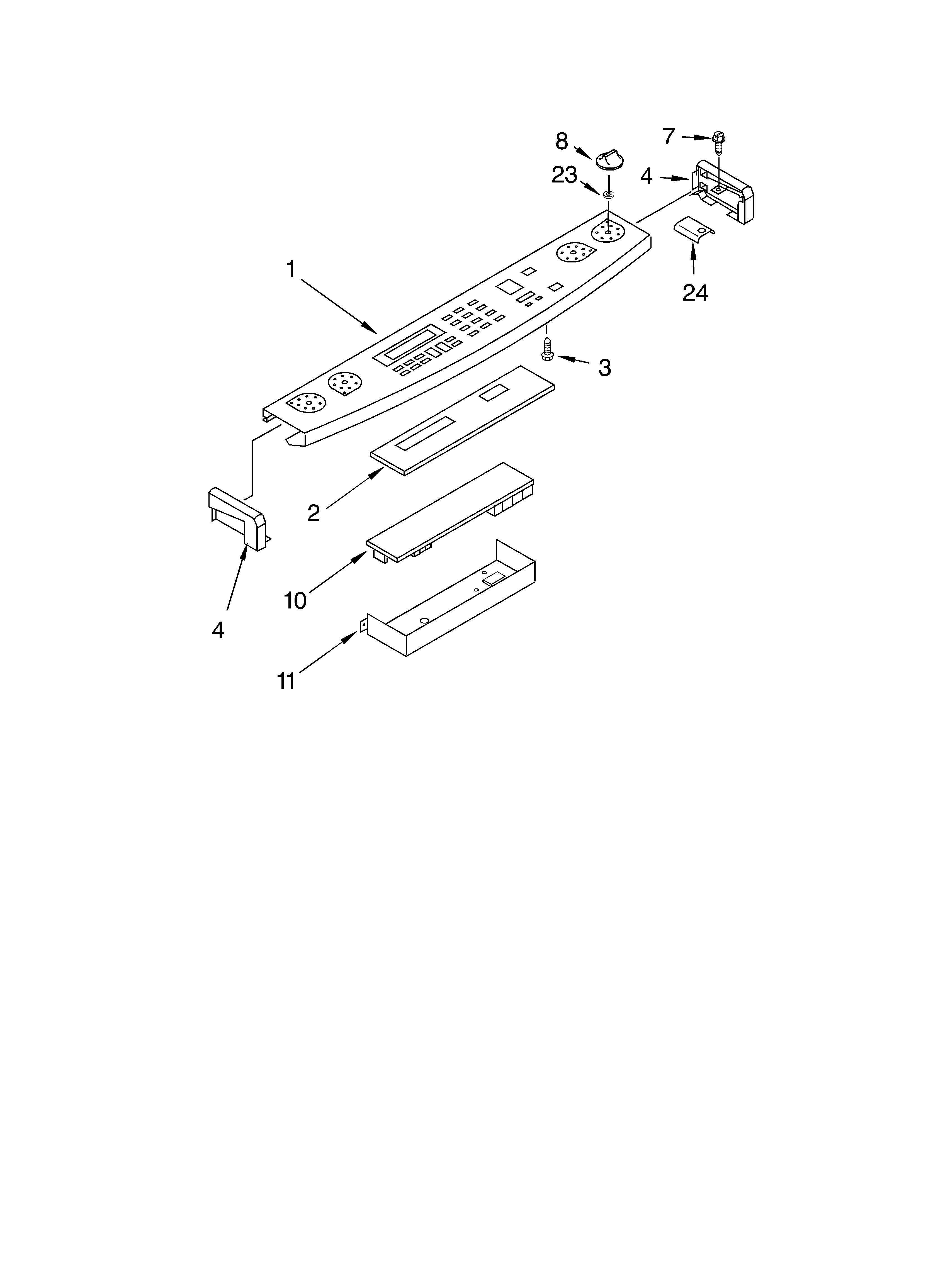 KitchenAid KGRT607HBL9 control panel diagram