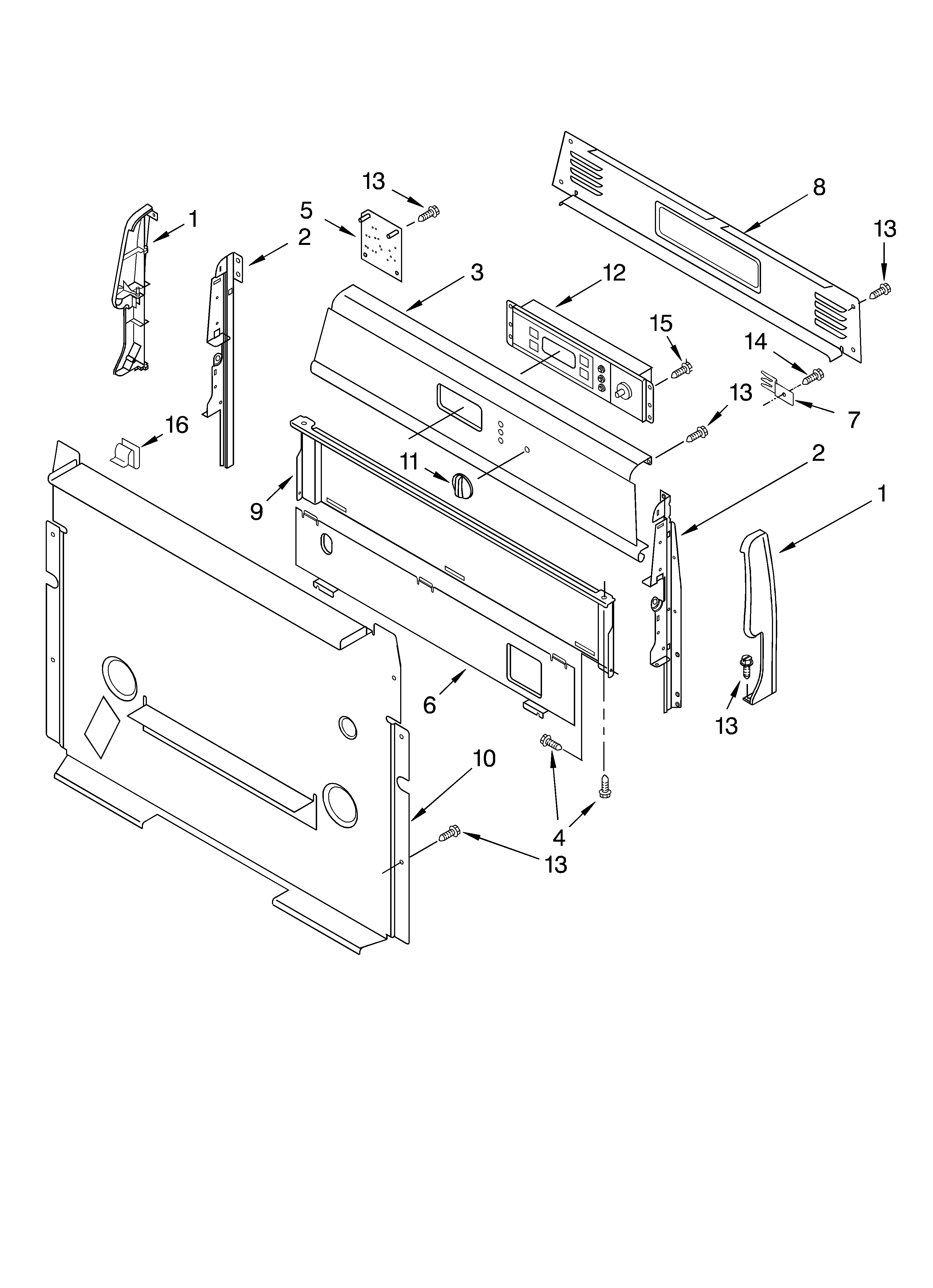 Roper FGS337KW1 control panel diagram