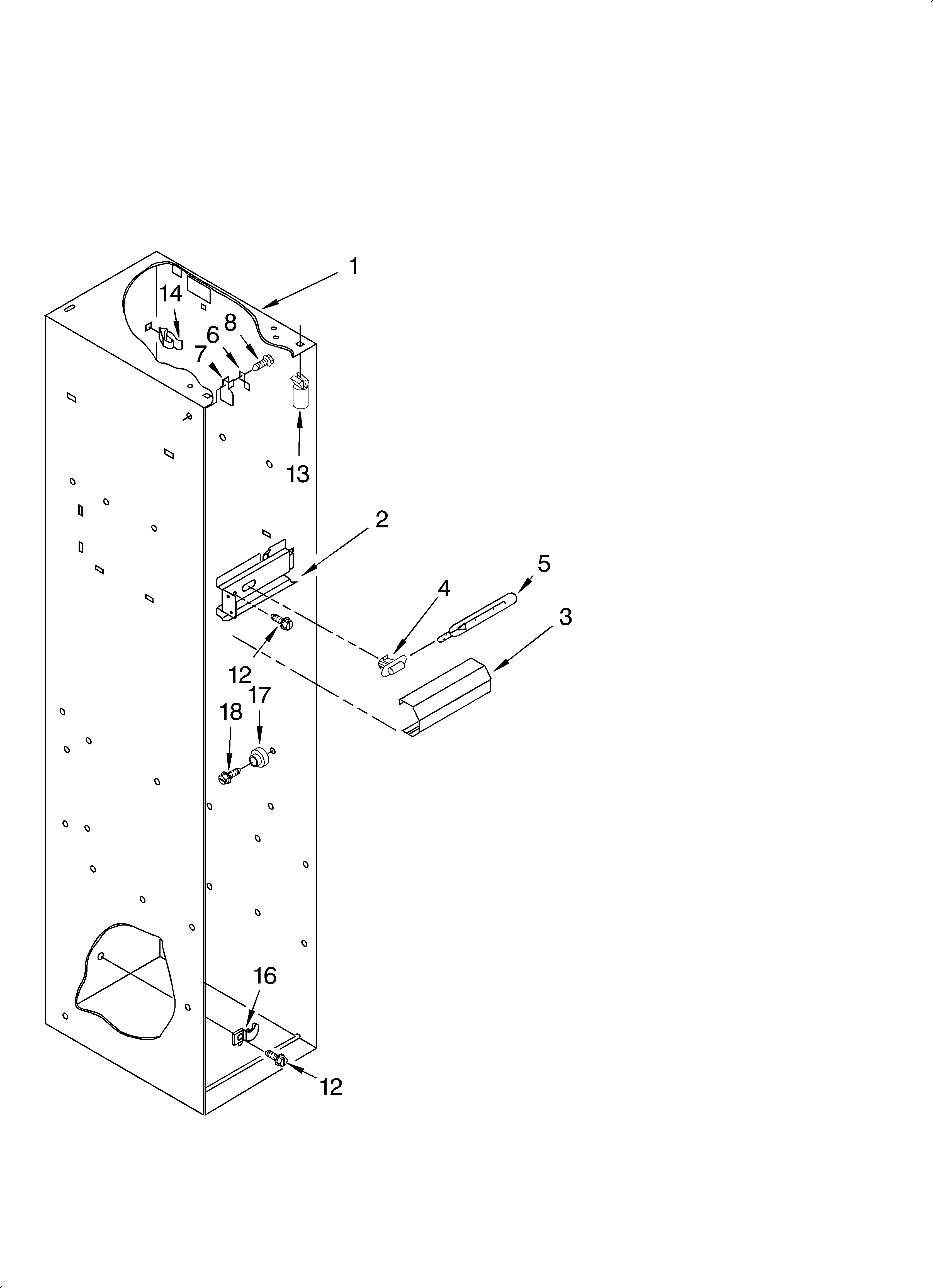 KitchenAid KSSS48QJB00 freezer liner diagram