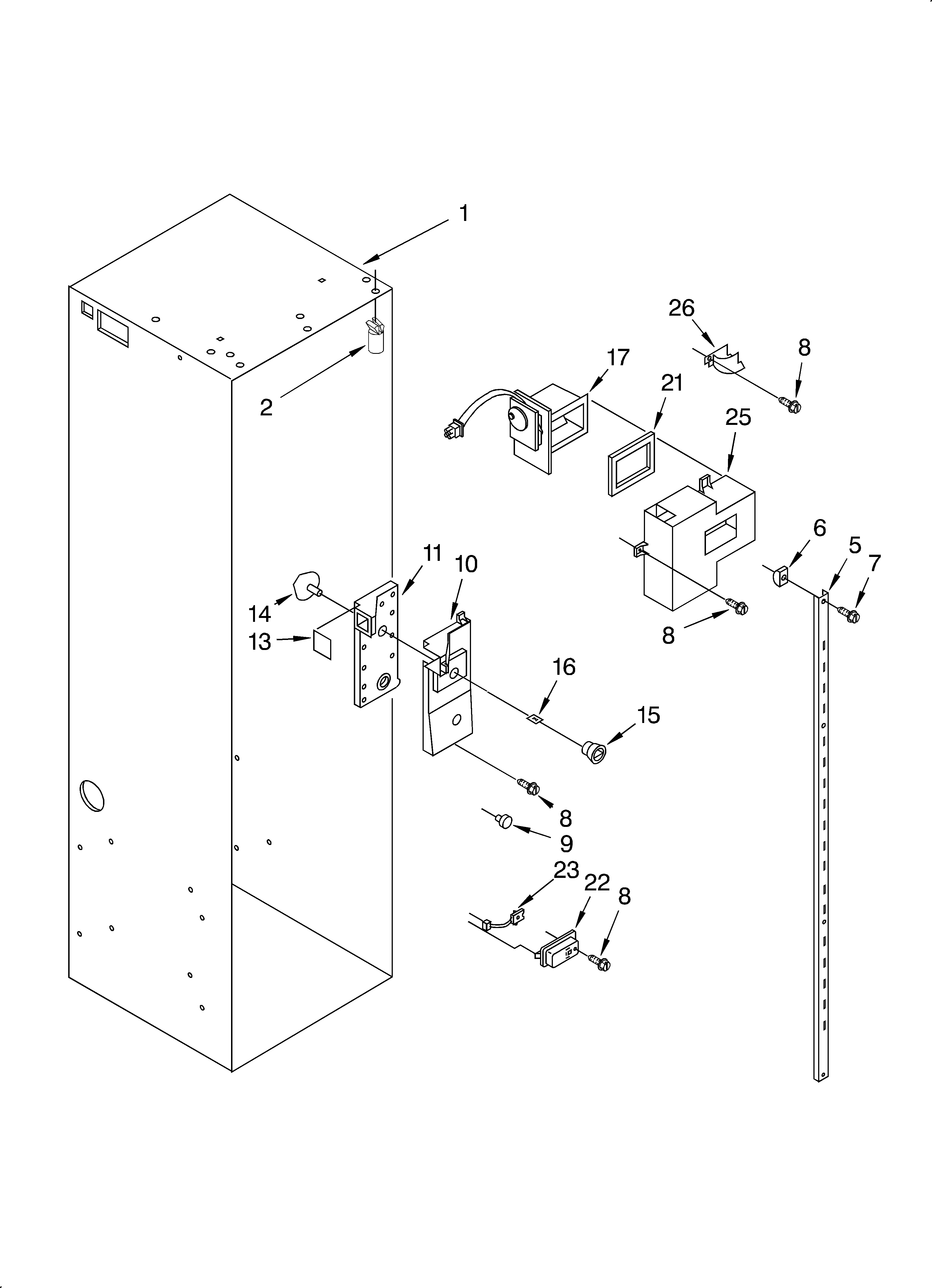 KitchenAid KSSS48QJB00 refrigerator liner diagram