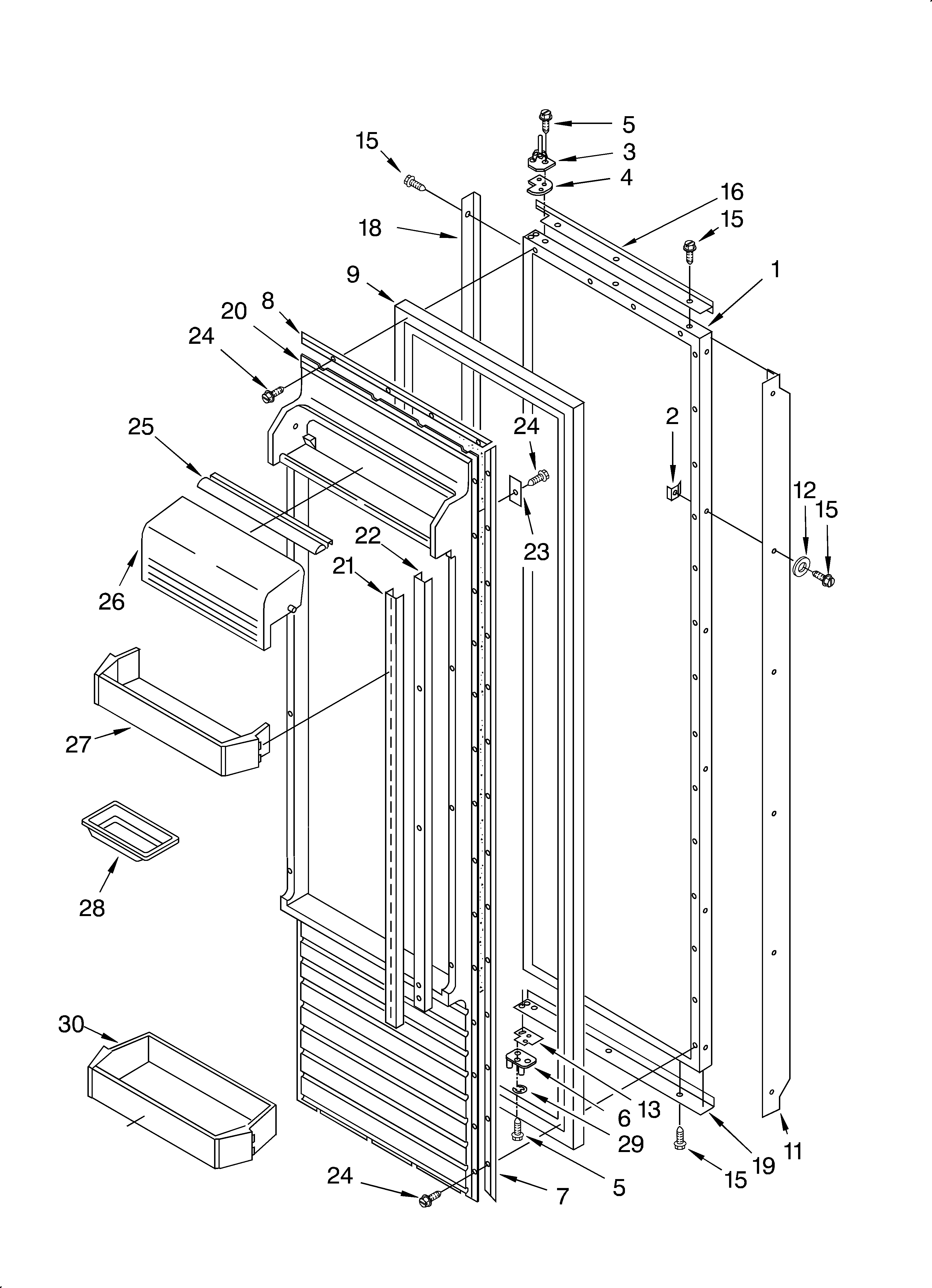 KitchenAid KSSS48QJB00 refrigerator door diagram