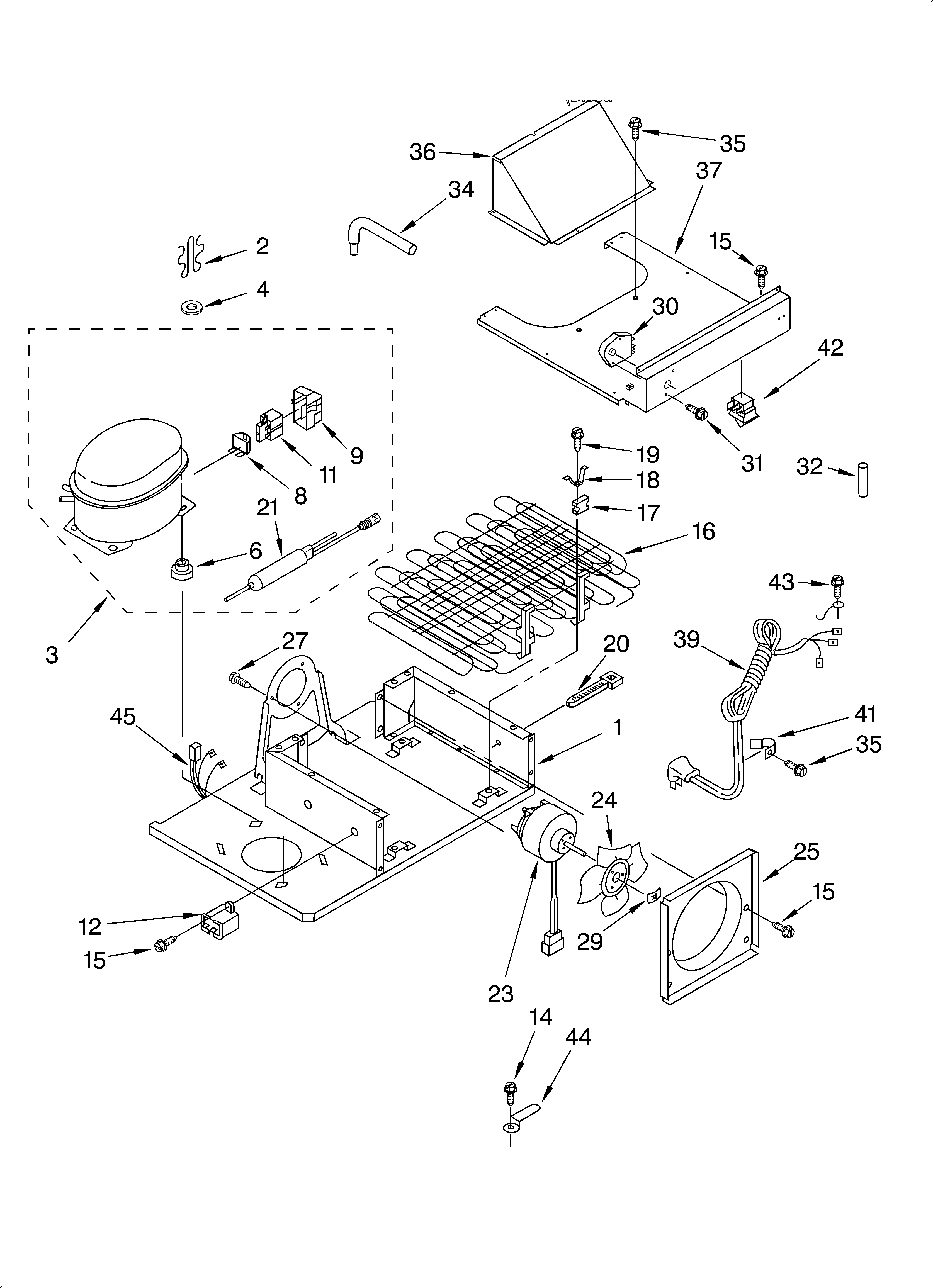 KitchenAid KSSS48QJB00 upper unit diagram