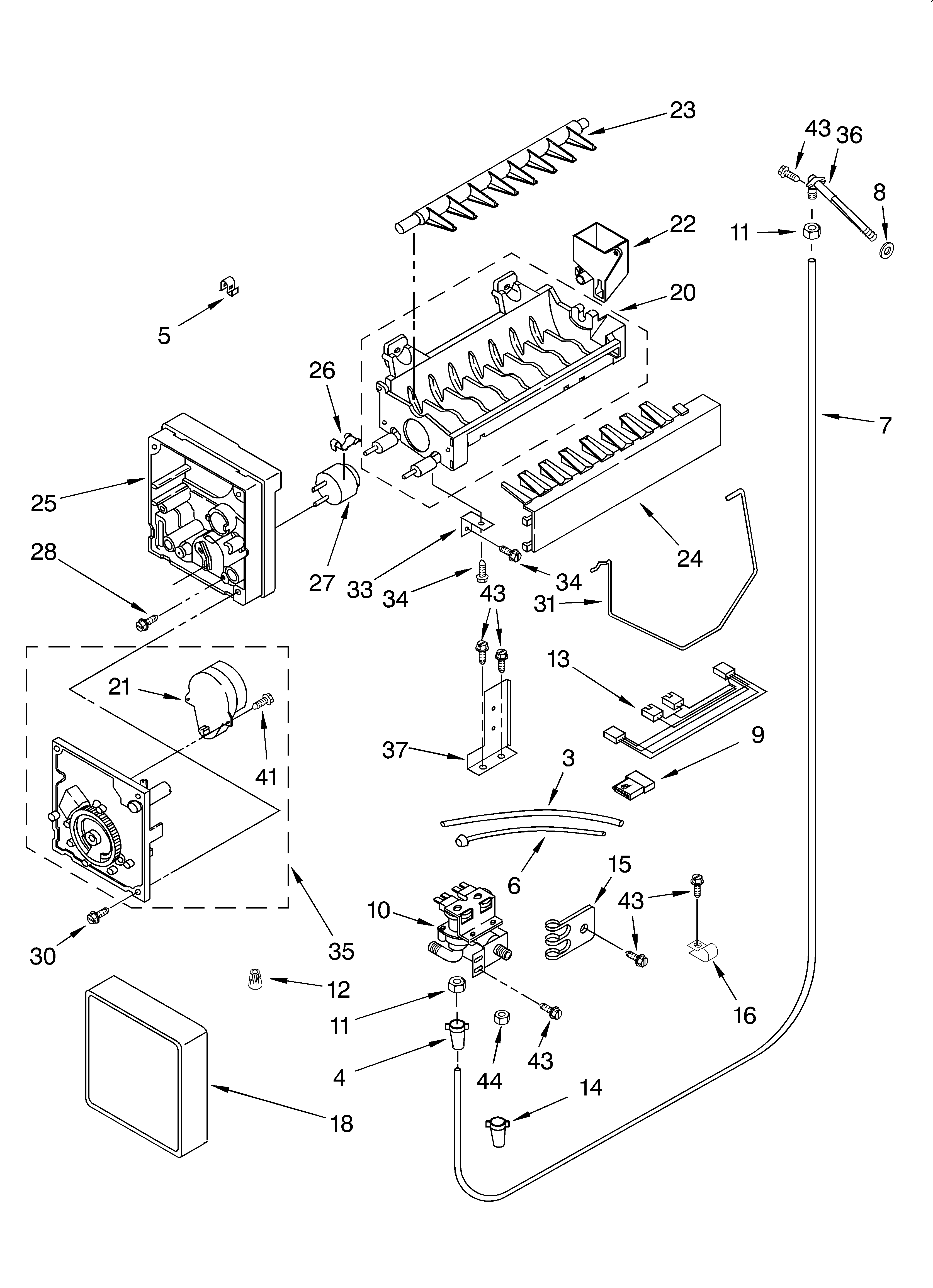 KitchenAid KSSS48QJB00 ice maker diagram