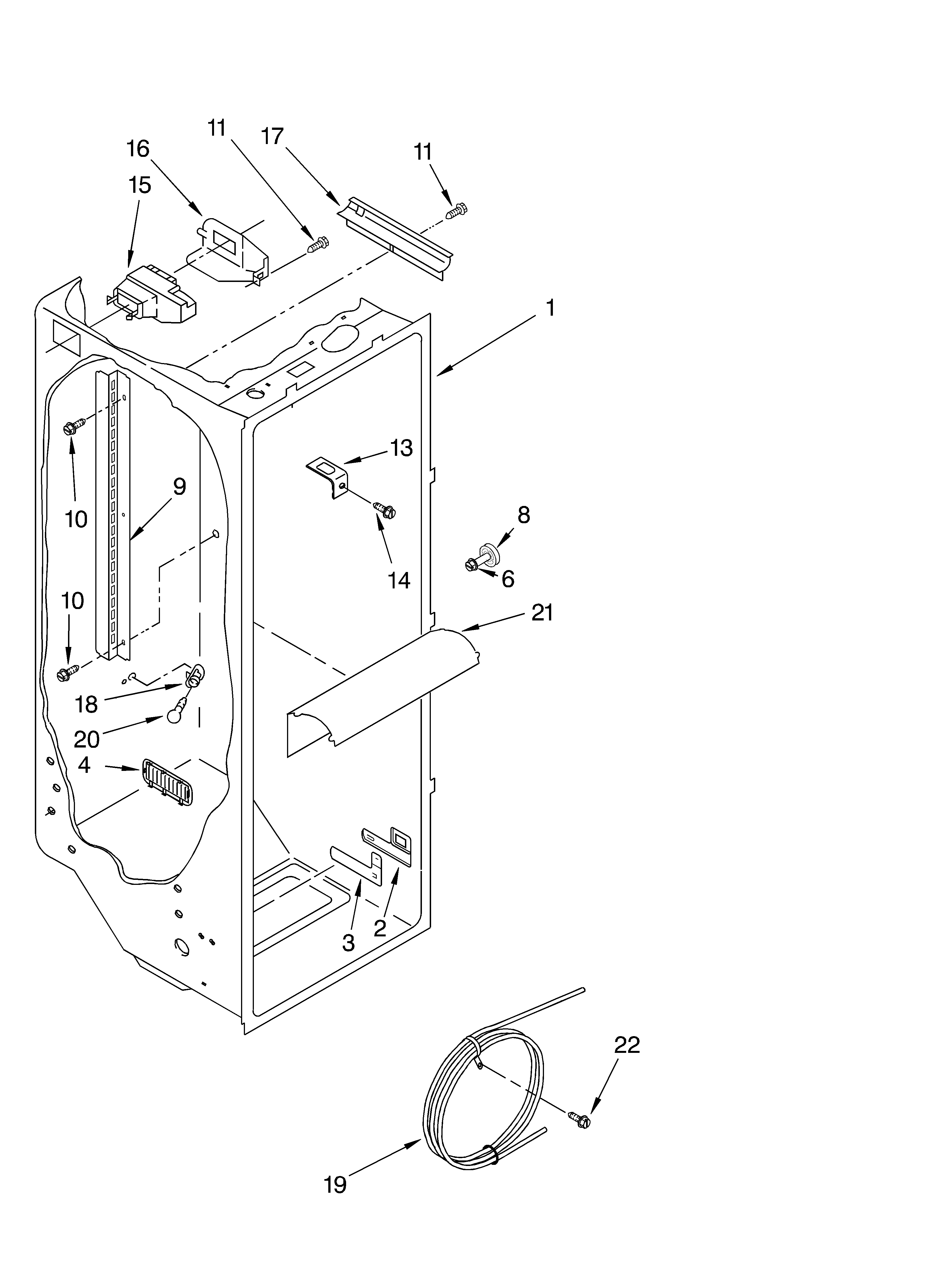 Whirlpool GD5PHAXLQ00 refrigerator liner diagram