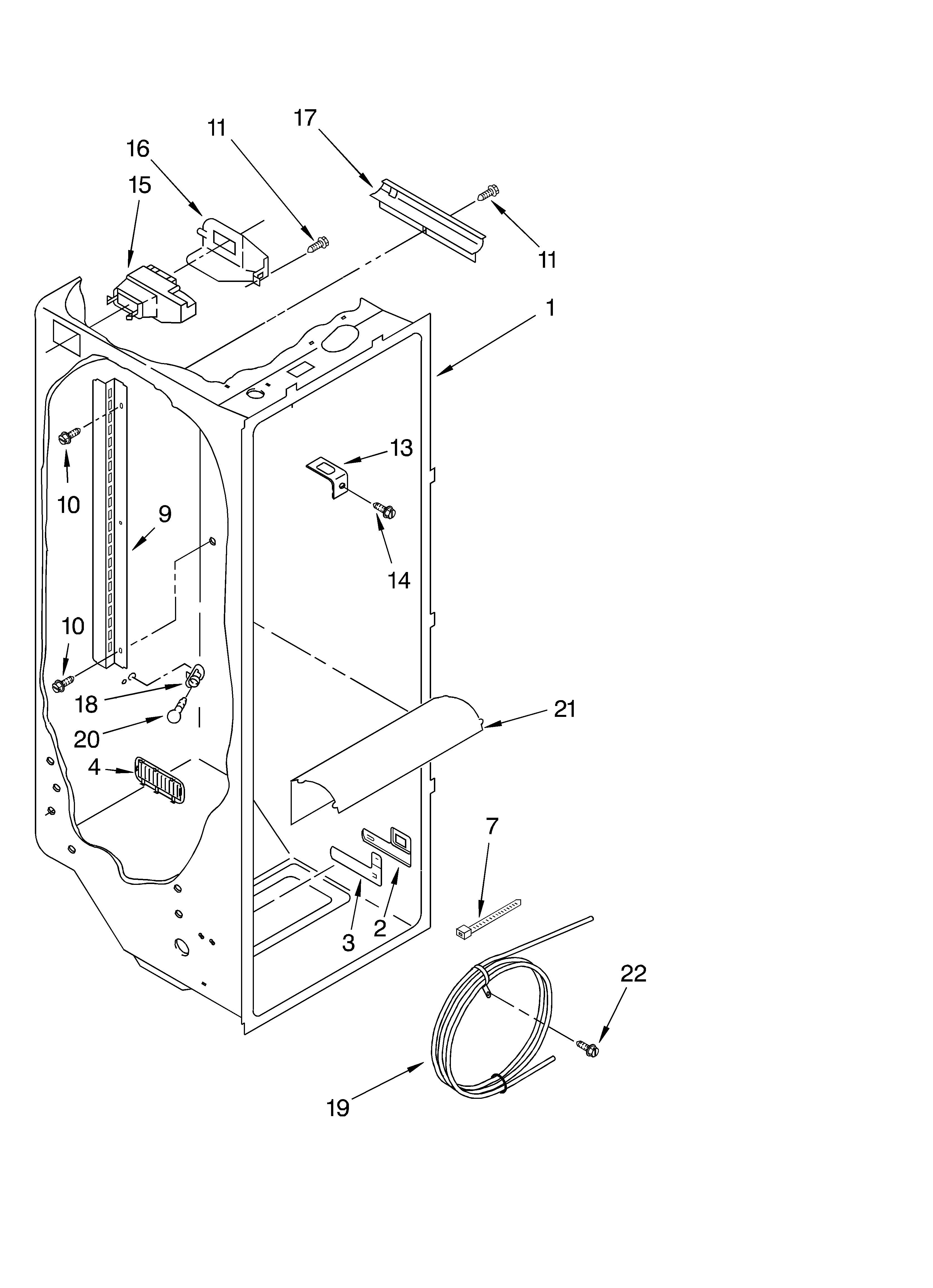 Whirlpool GD2SHGXLQ01 refrigerator liner diagram