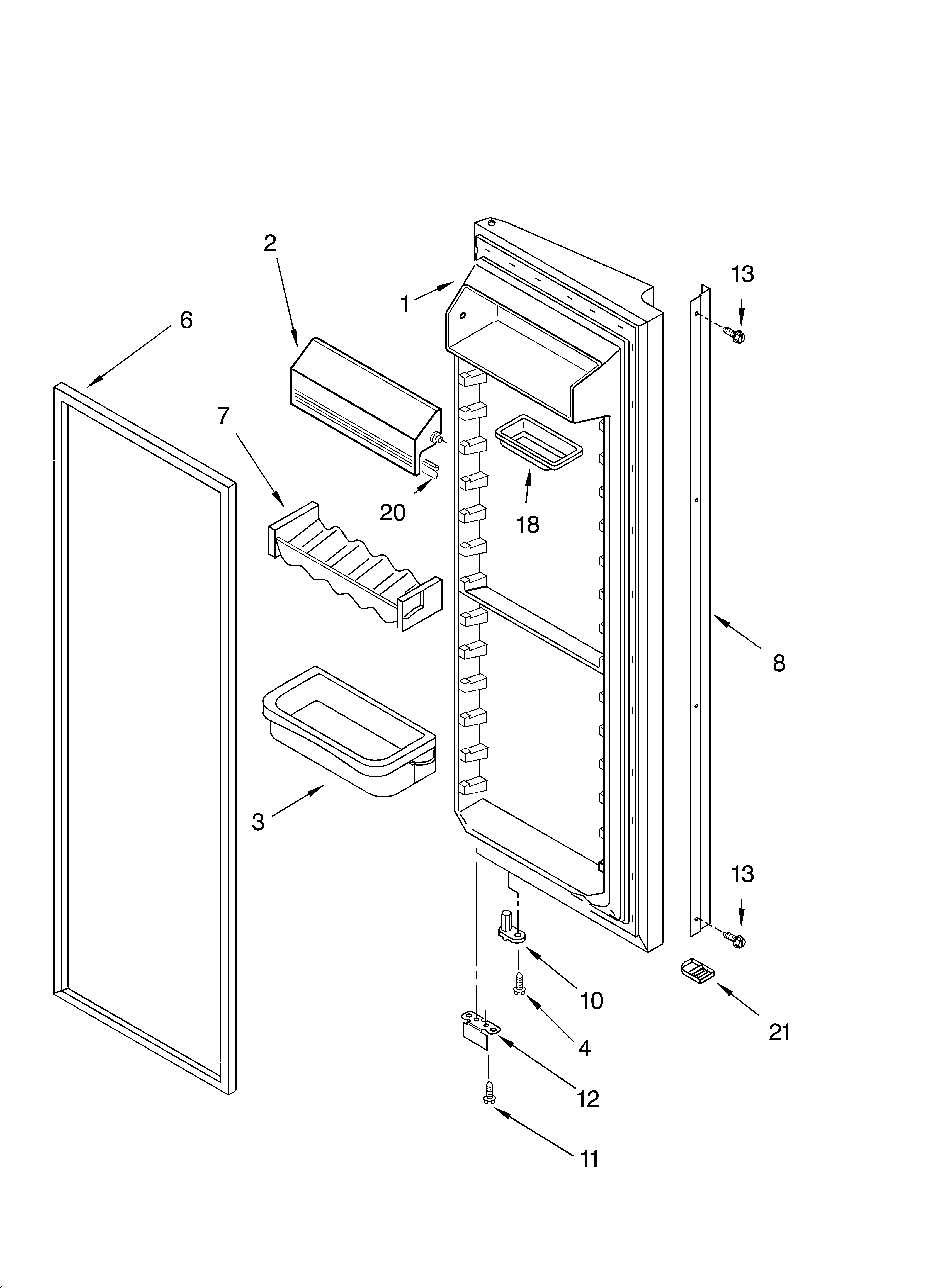 KitchenAid KSRS27IHSS00 refrigerator door diagram
