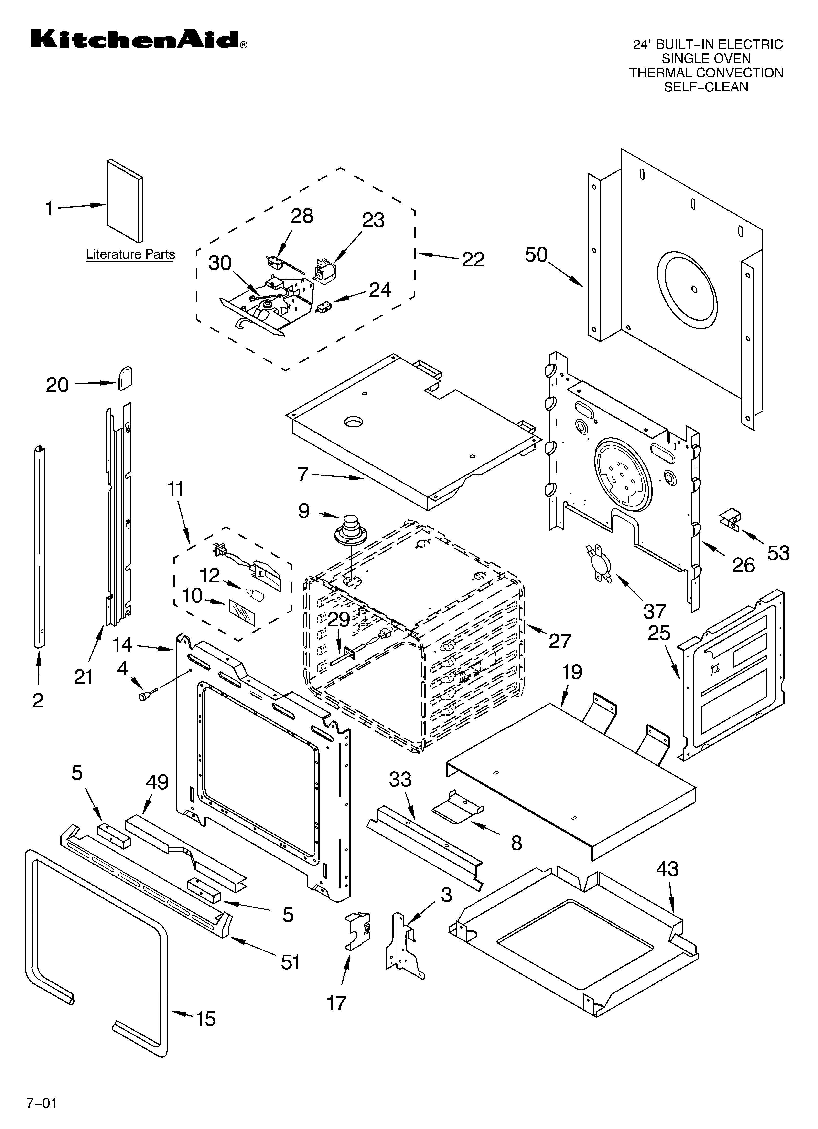 KitchenAid KEBC147KWH0 oven/literature diagram