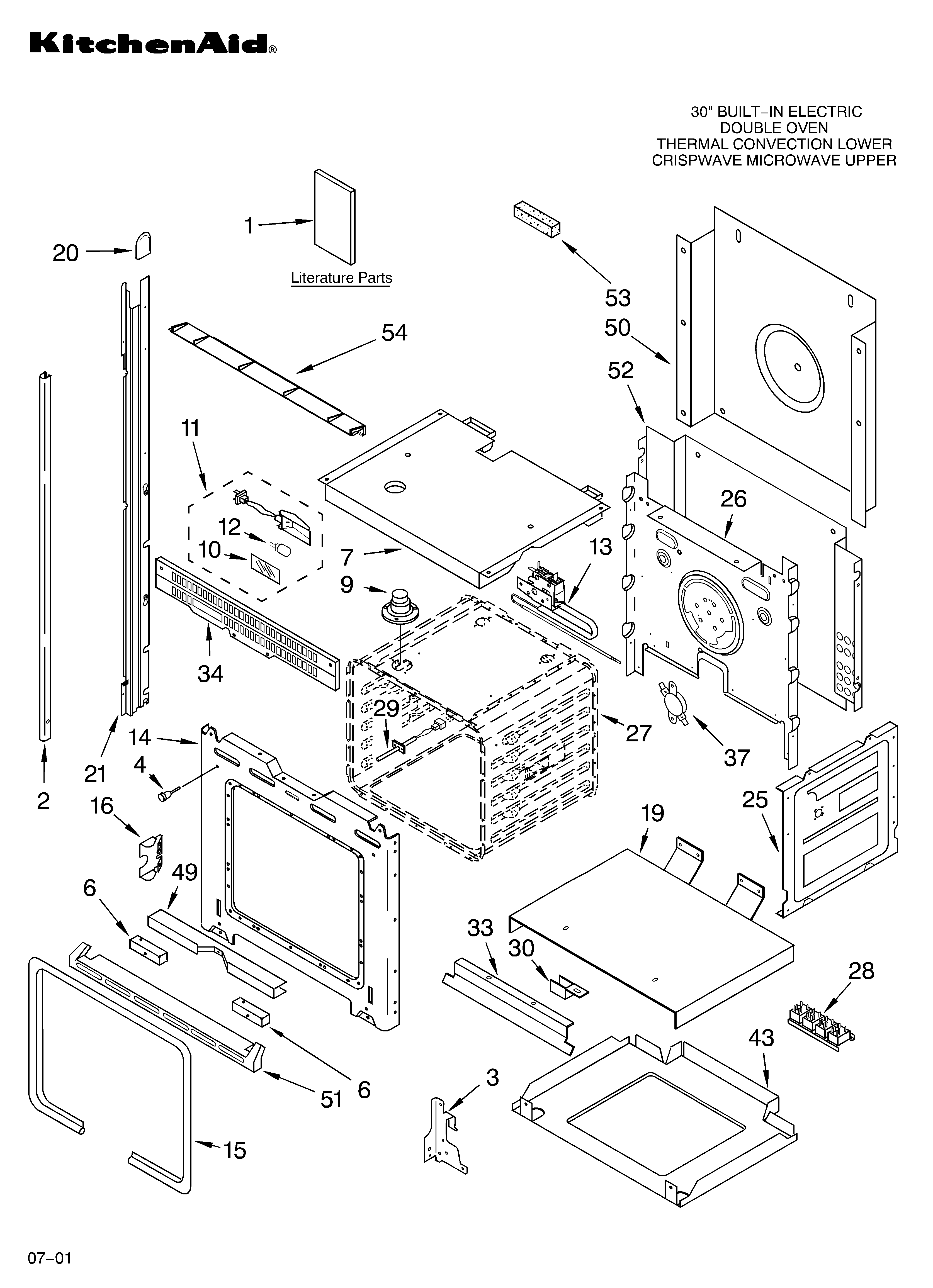 KitchenAid KEMC307KBS0 oven/literature diagram