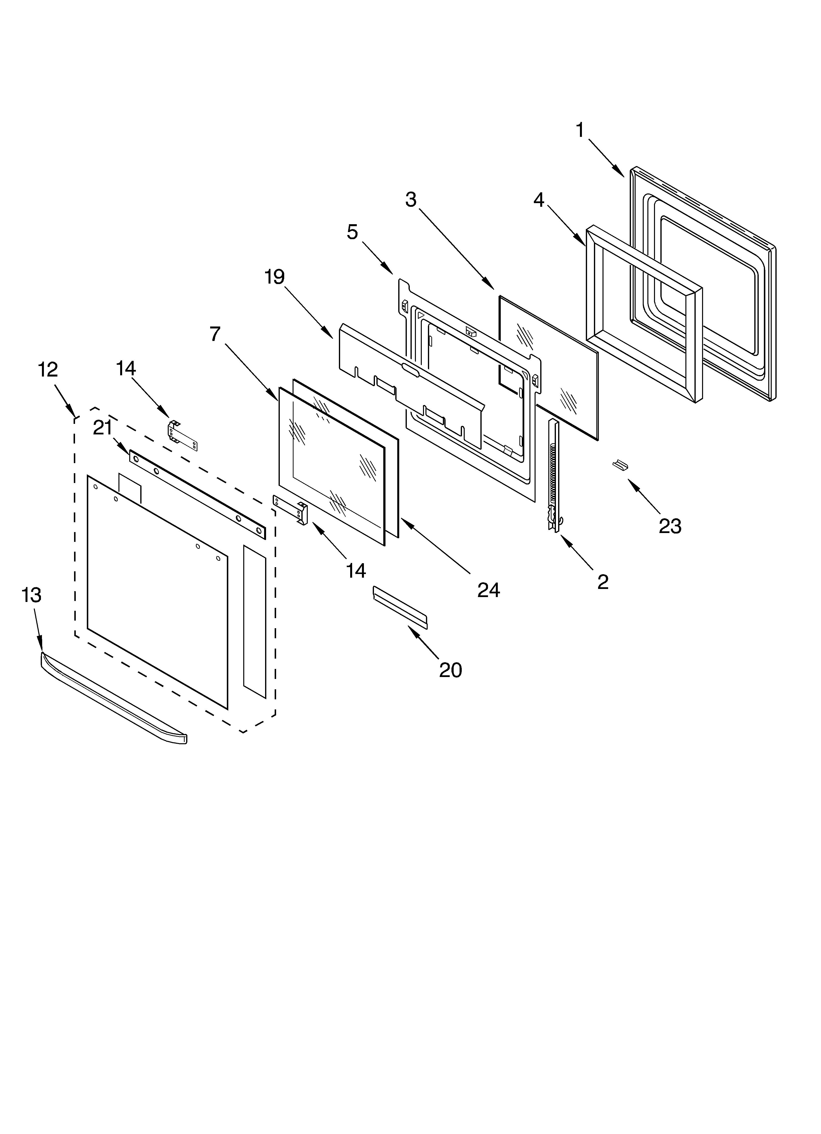 KitchenAid KEMC307KBS0 oven door diagram
