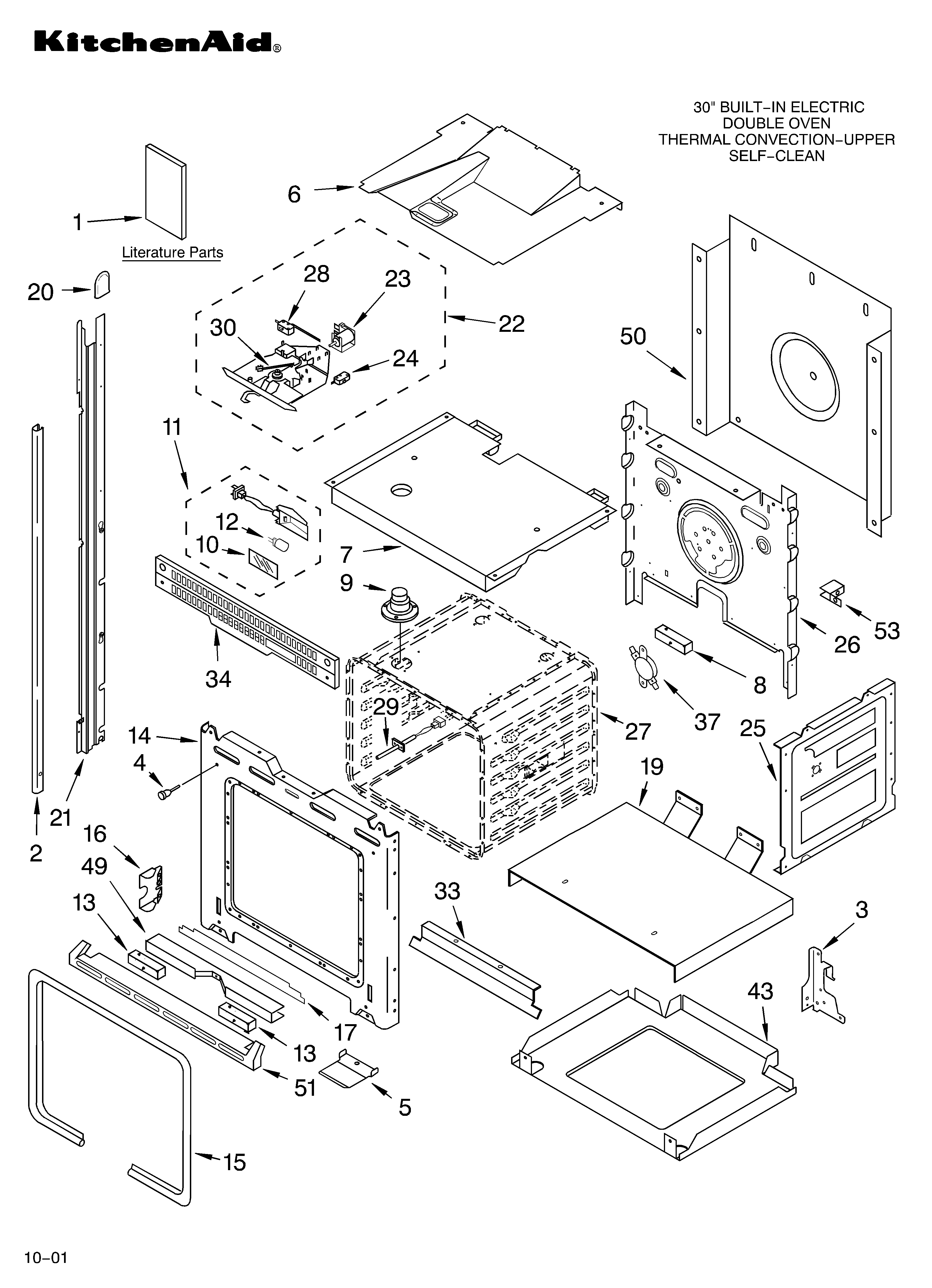 KitchenAid KEBC207KWH1 oven/literature diagram
