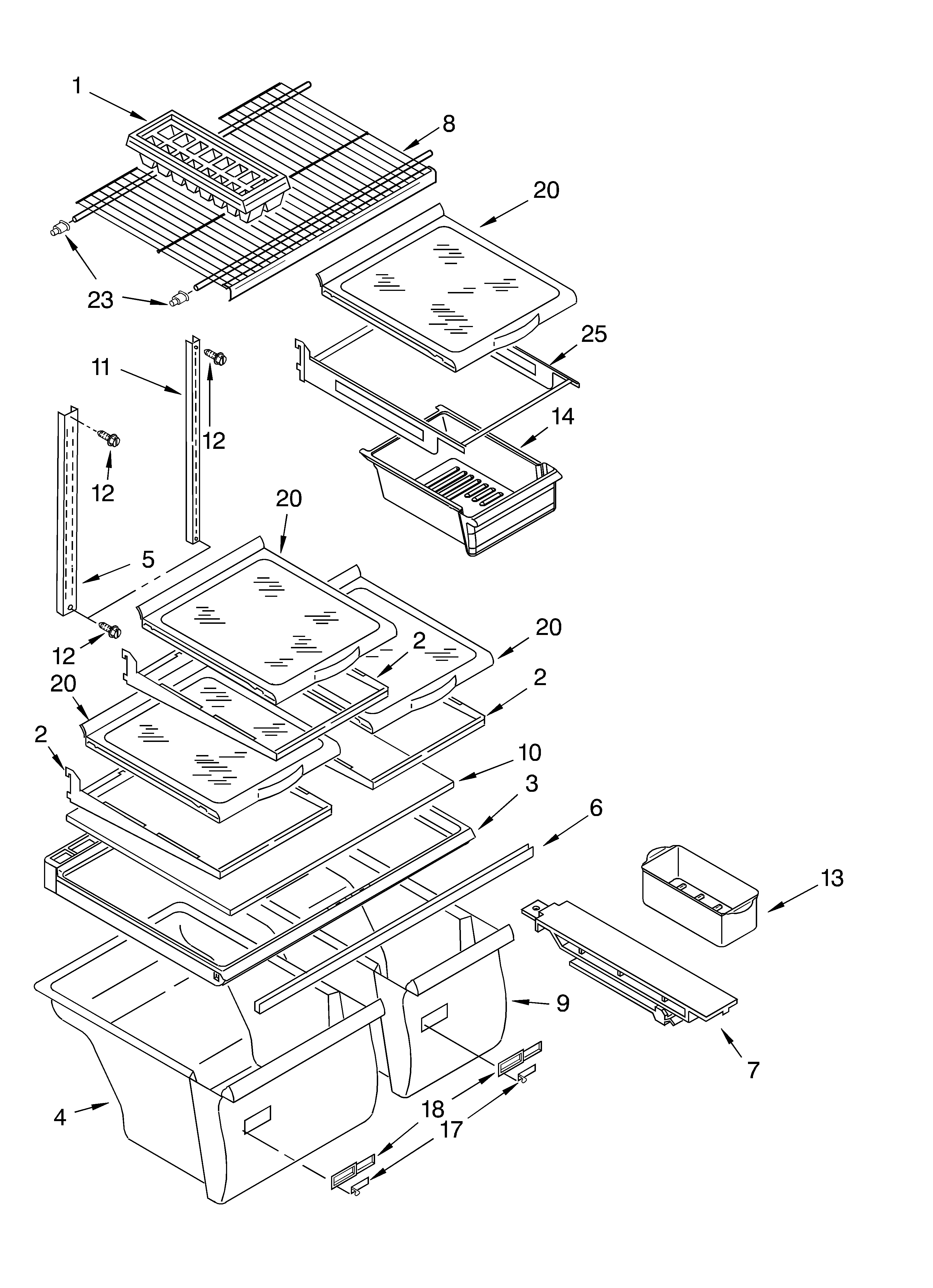 Whirlpool ER9SHKXKQ01 shelf/optional diagram