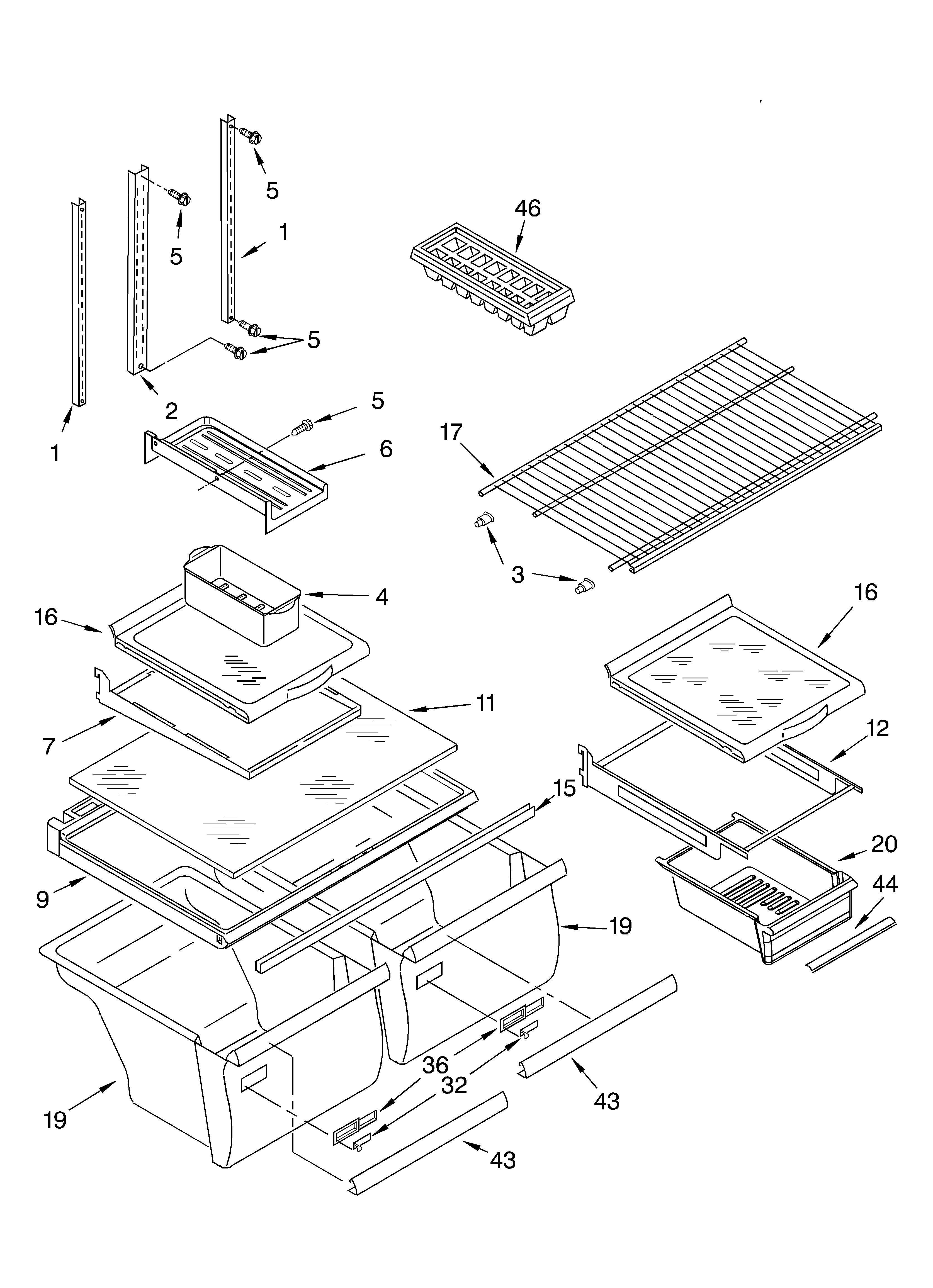 Whirlpool GR2SHKXKB01 shelf diagram