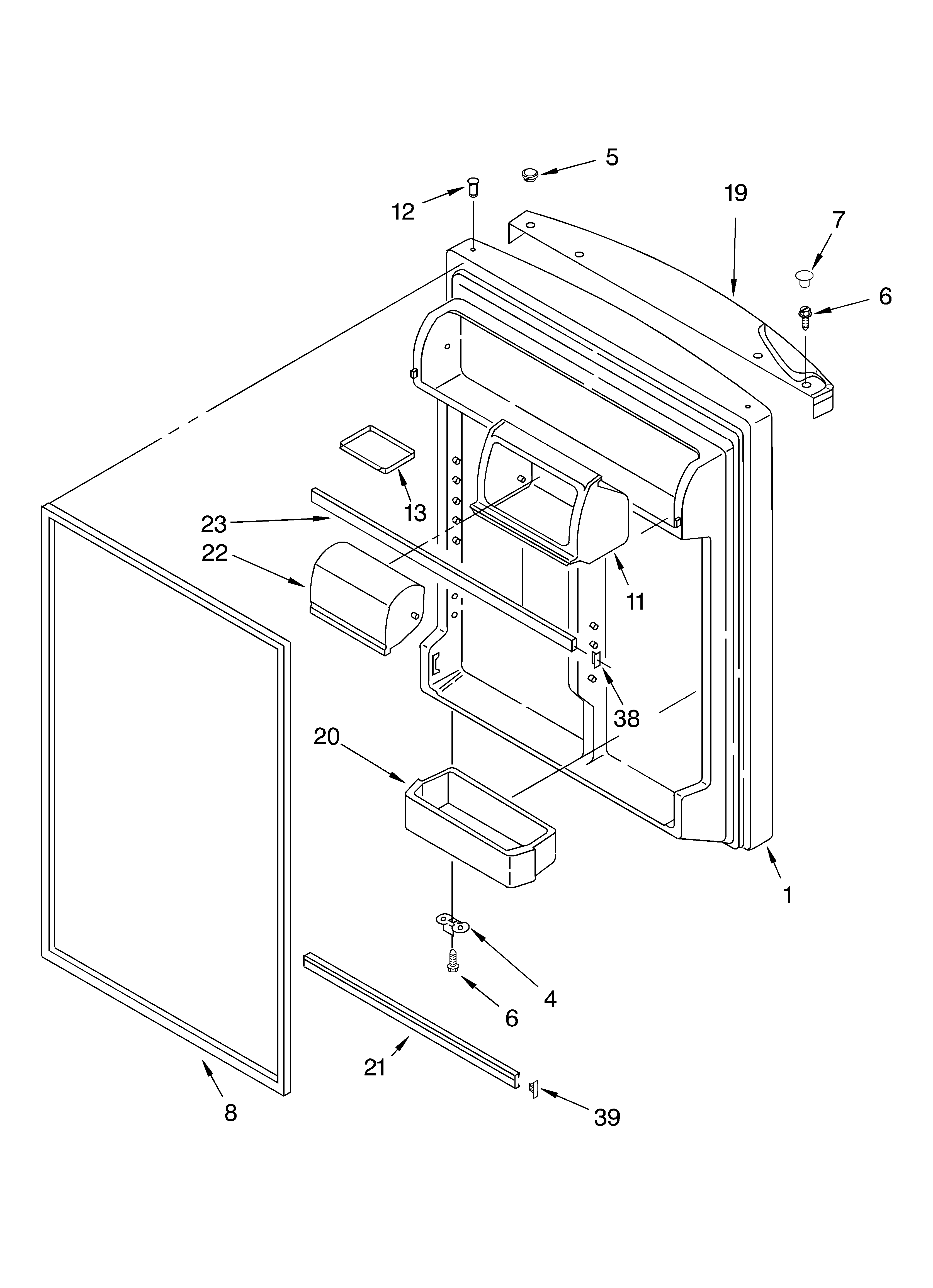 Whirlpool GR2SHKXKB01 refrigerator door diagram