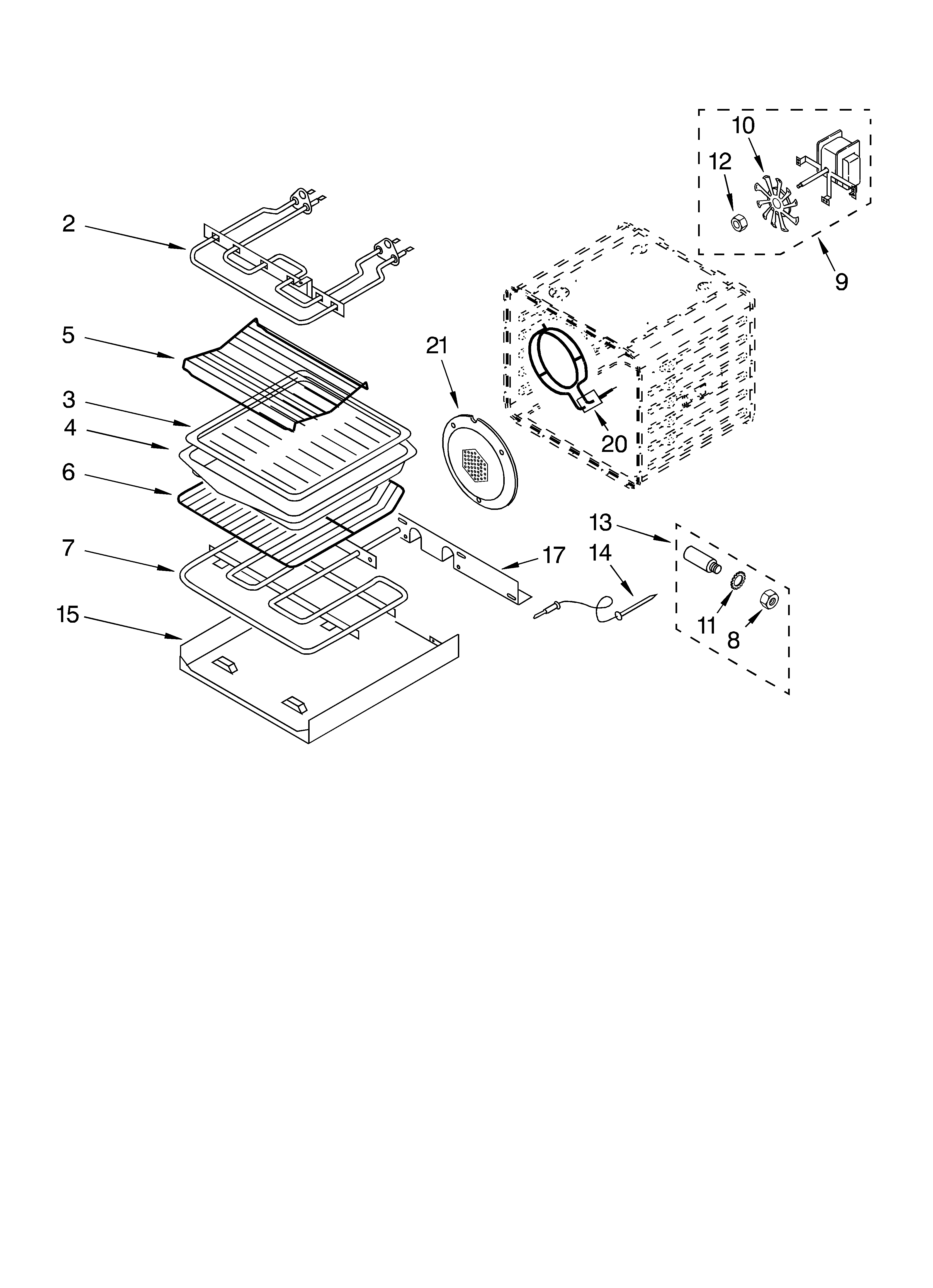 KitchenAid KEMC308KSS0 internal oven diagram