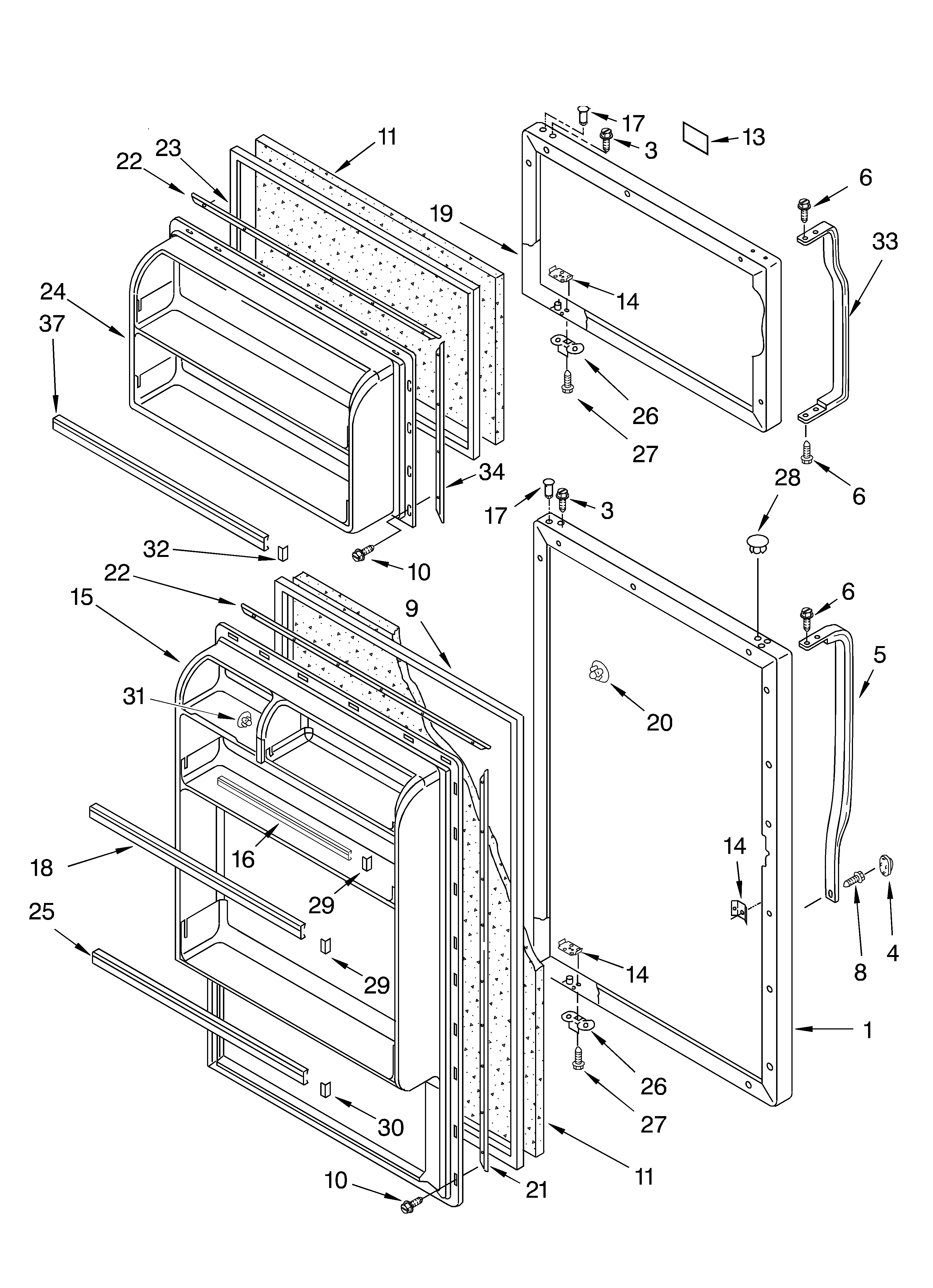 Whirlpool ET8BPKXKT00 door diagram