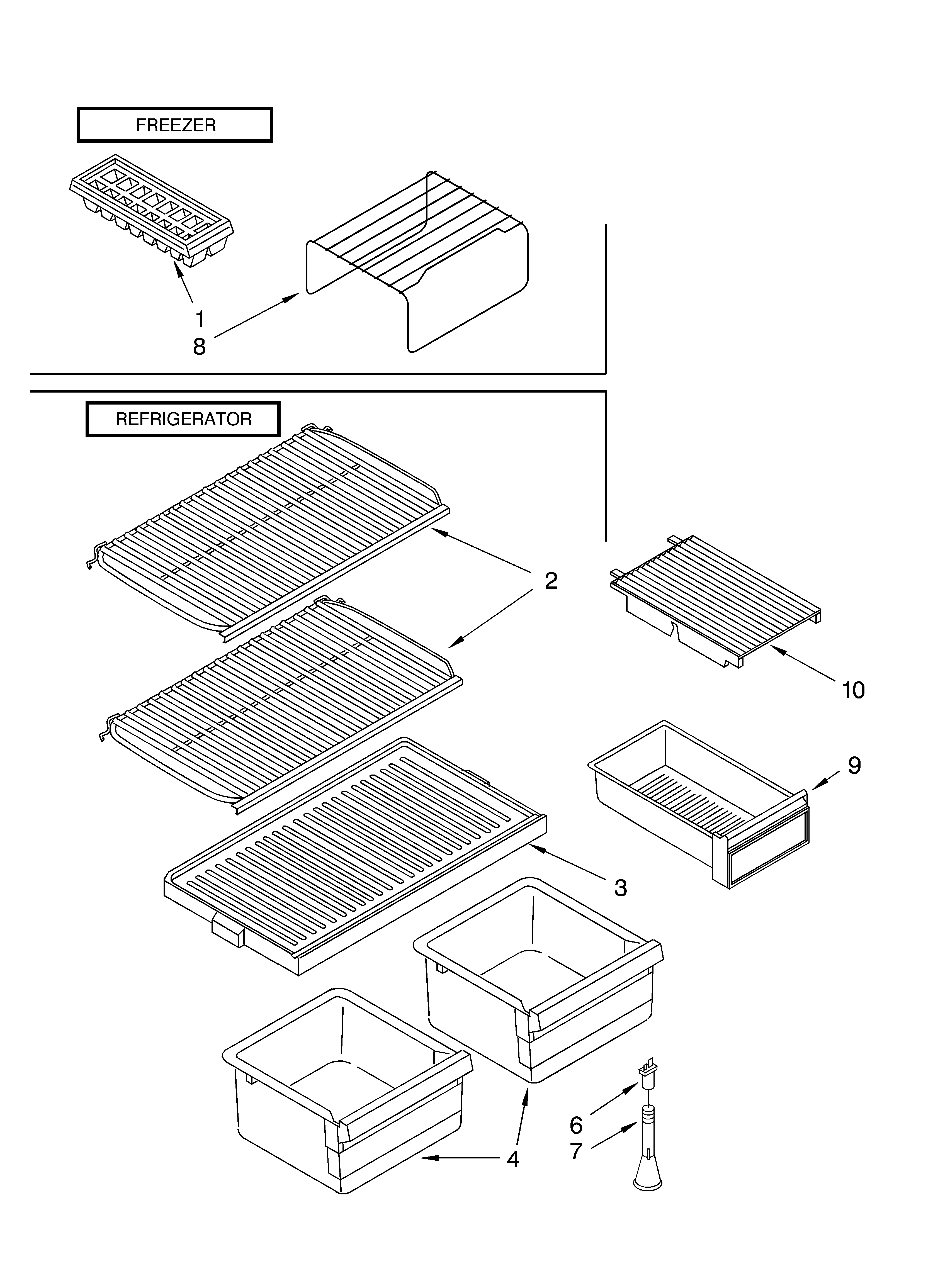 Whirlpool ET8BPKXKT00 shelf/optional diagram