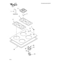Whirlpool GLT3034LT0 cooktop, burner, and grate/literature diagram