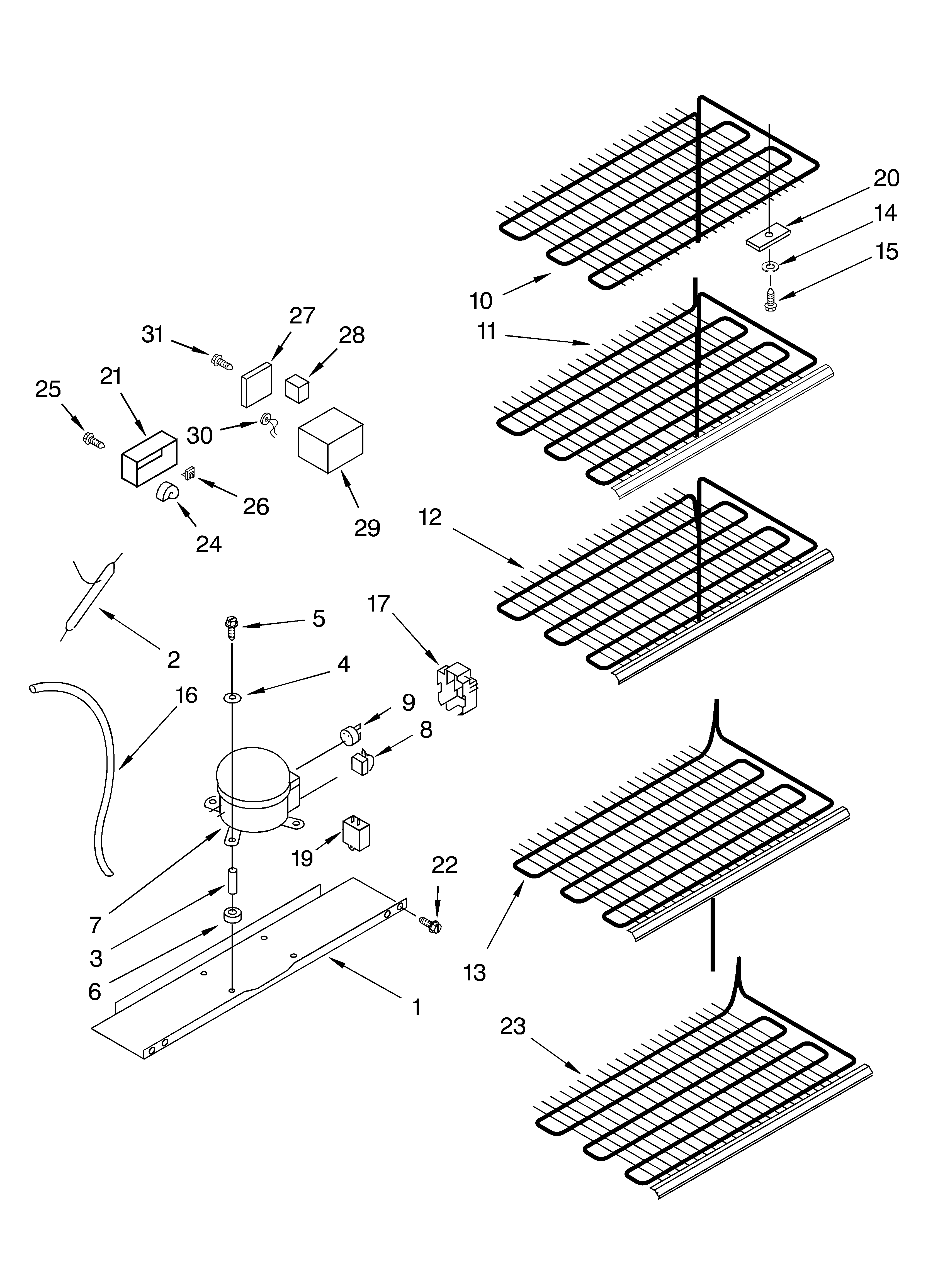 Whirlpool EV200FXKQ03 unit diagram