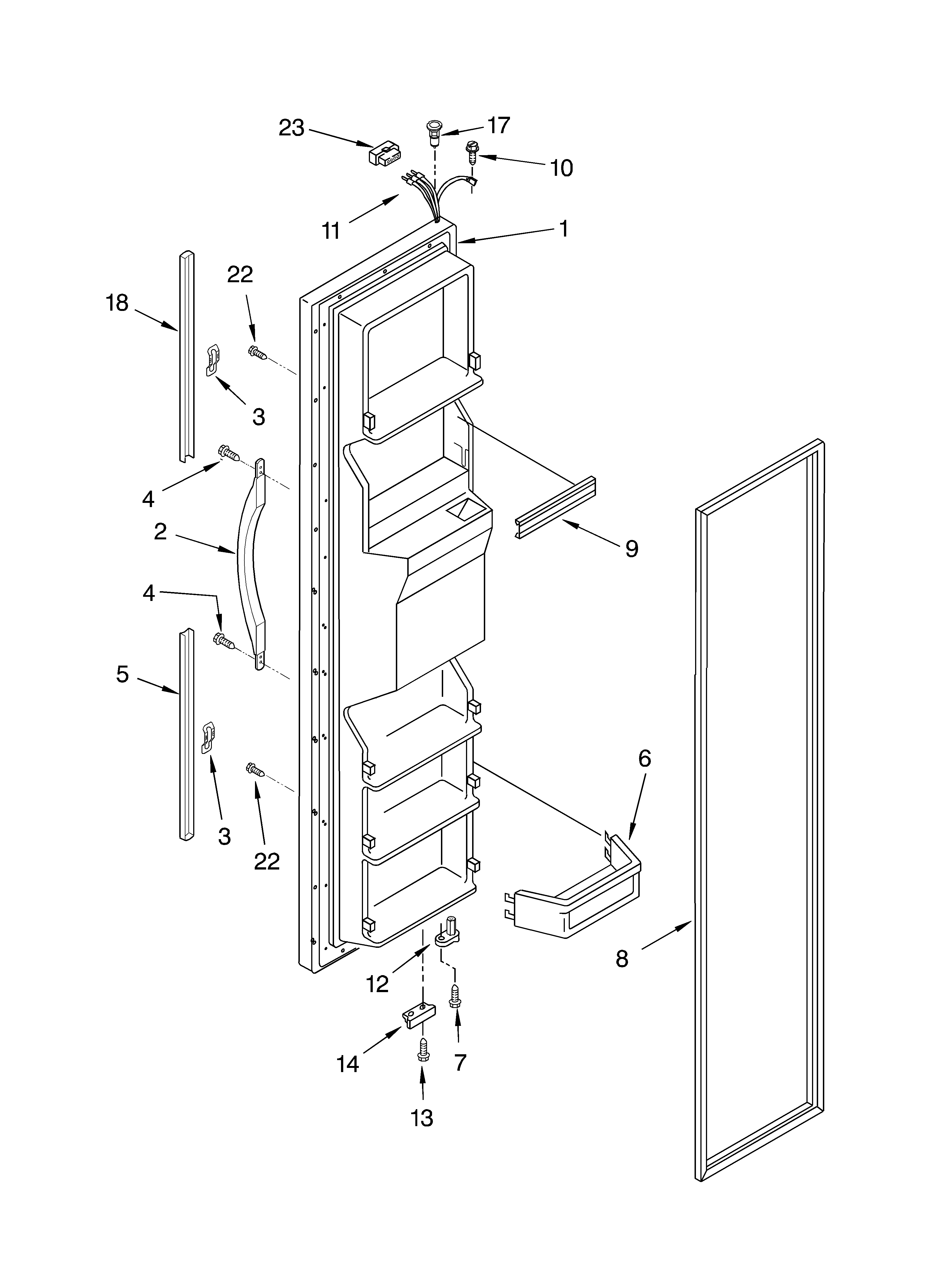 Whirlpool ED2FHGXKT03 freezer door diagram