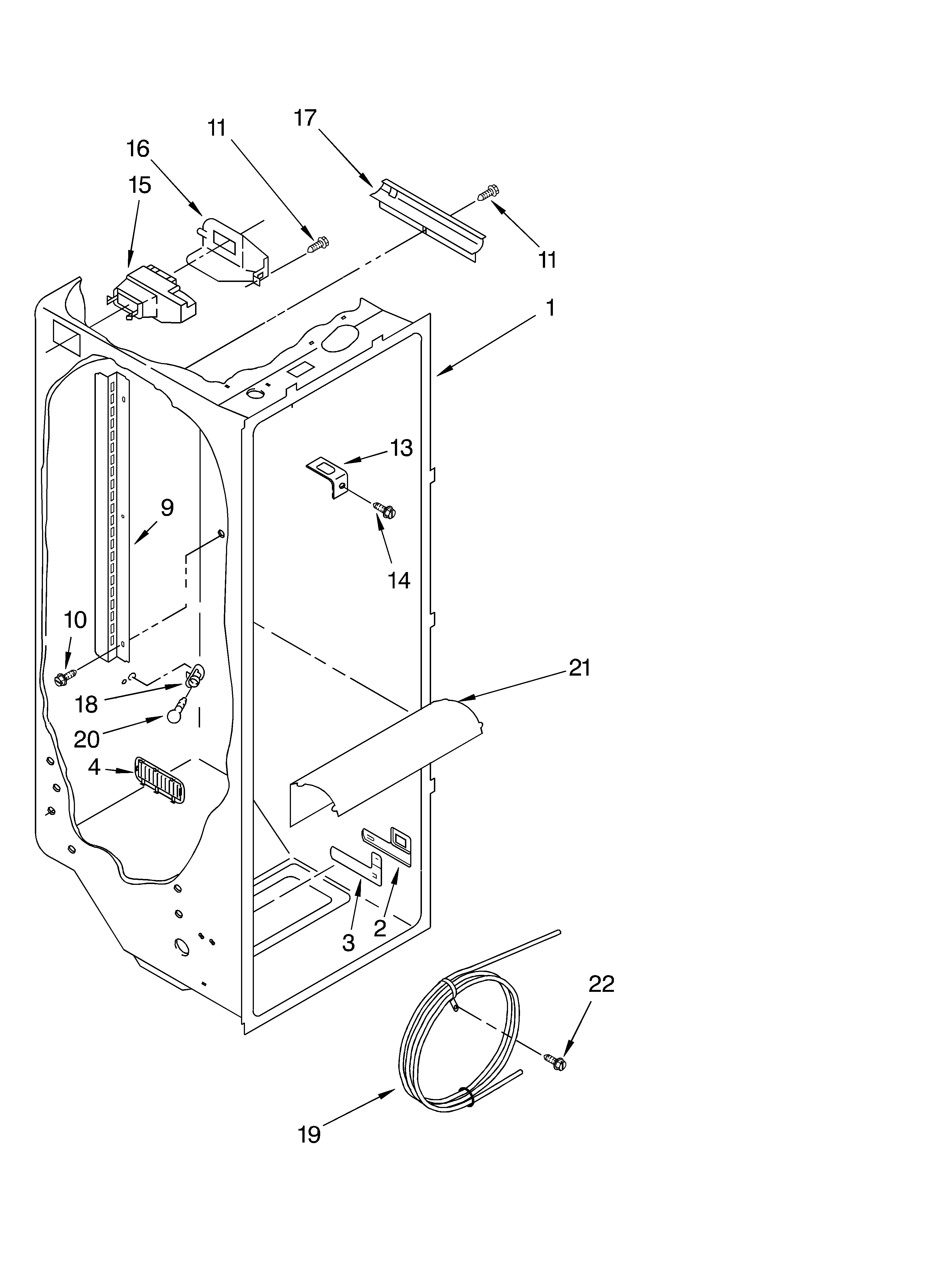 Whirlpool ED2CHQXKT03 refrigerator liner diagram