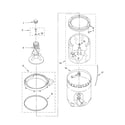 Whirlpool LBR5432LQ0 agitator, basket and tub diagram
