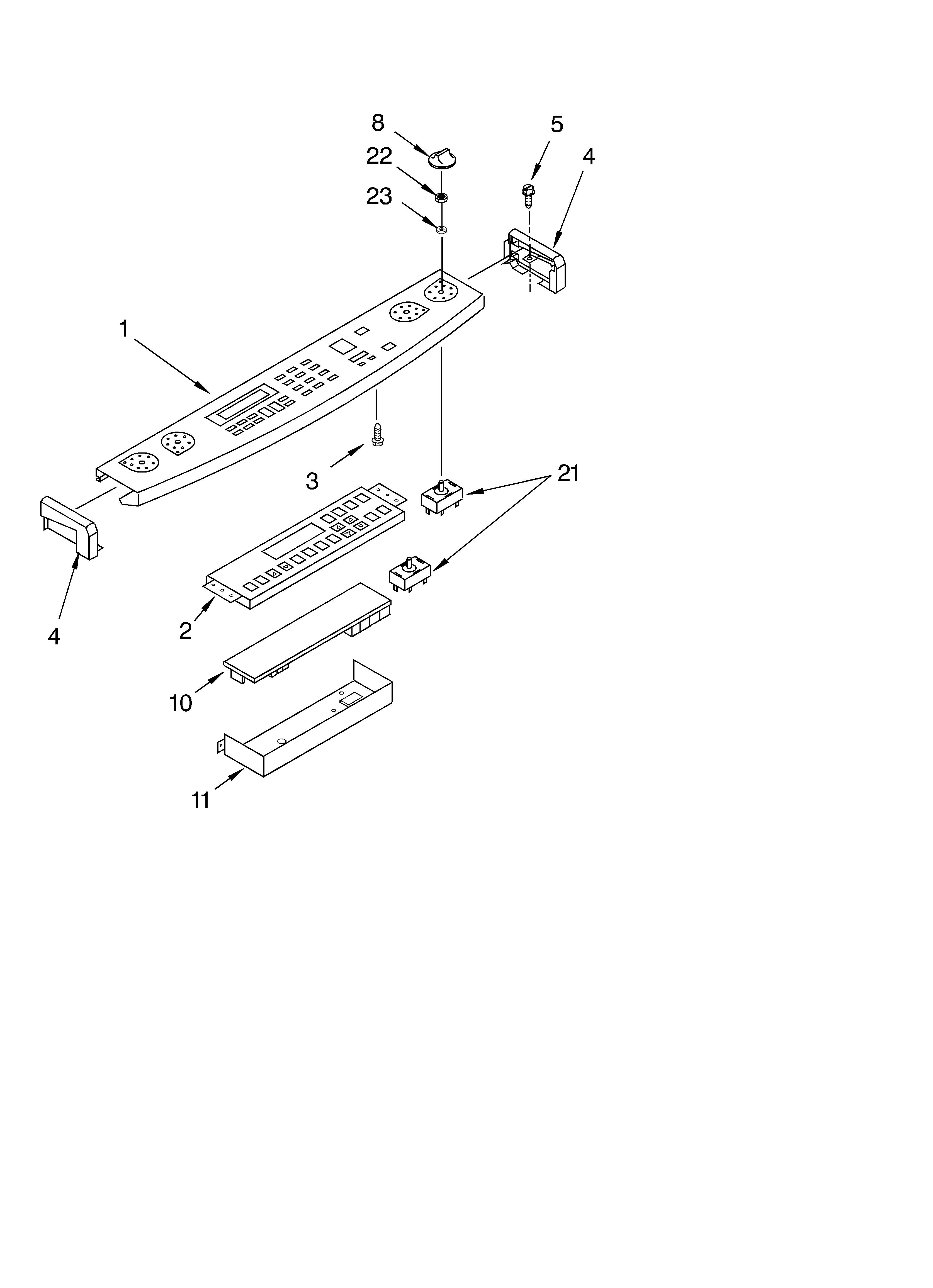 KitchenAid KERC700LBL0 control panel/optional diagram