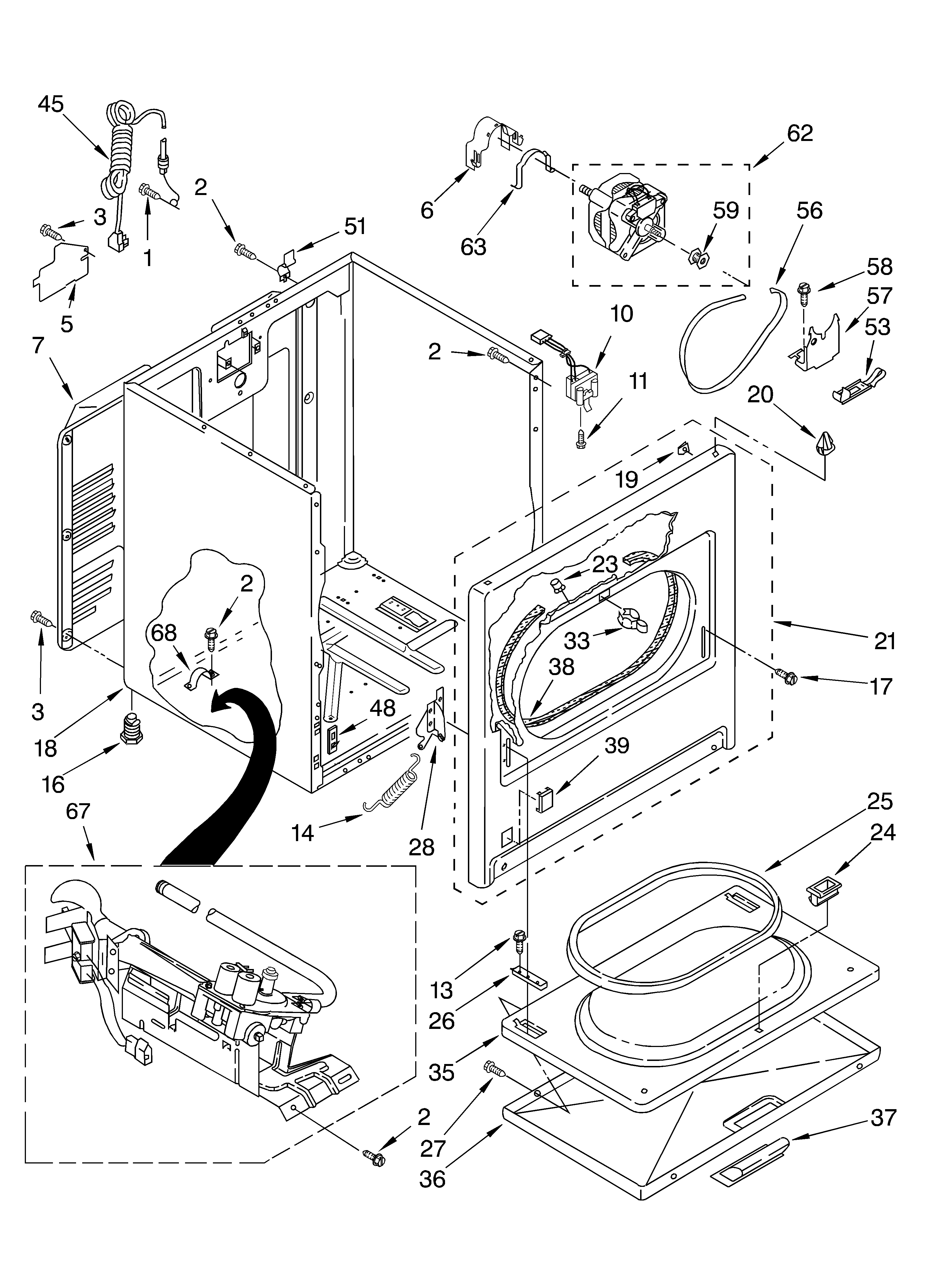 Whirlpool LGB6200KQ1 cabinet diagram