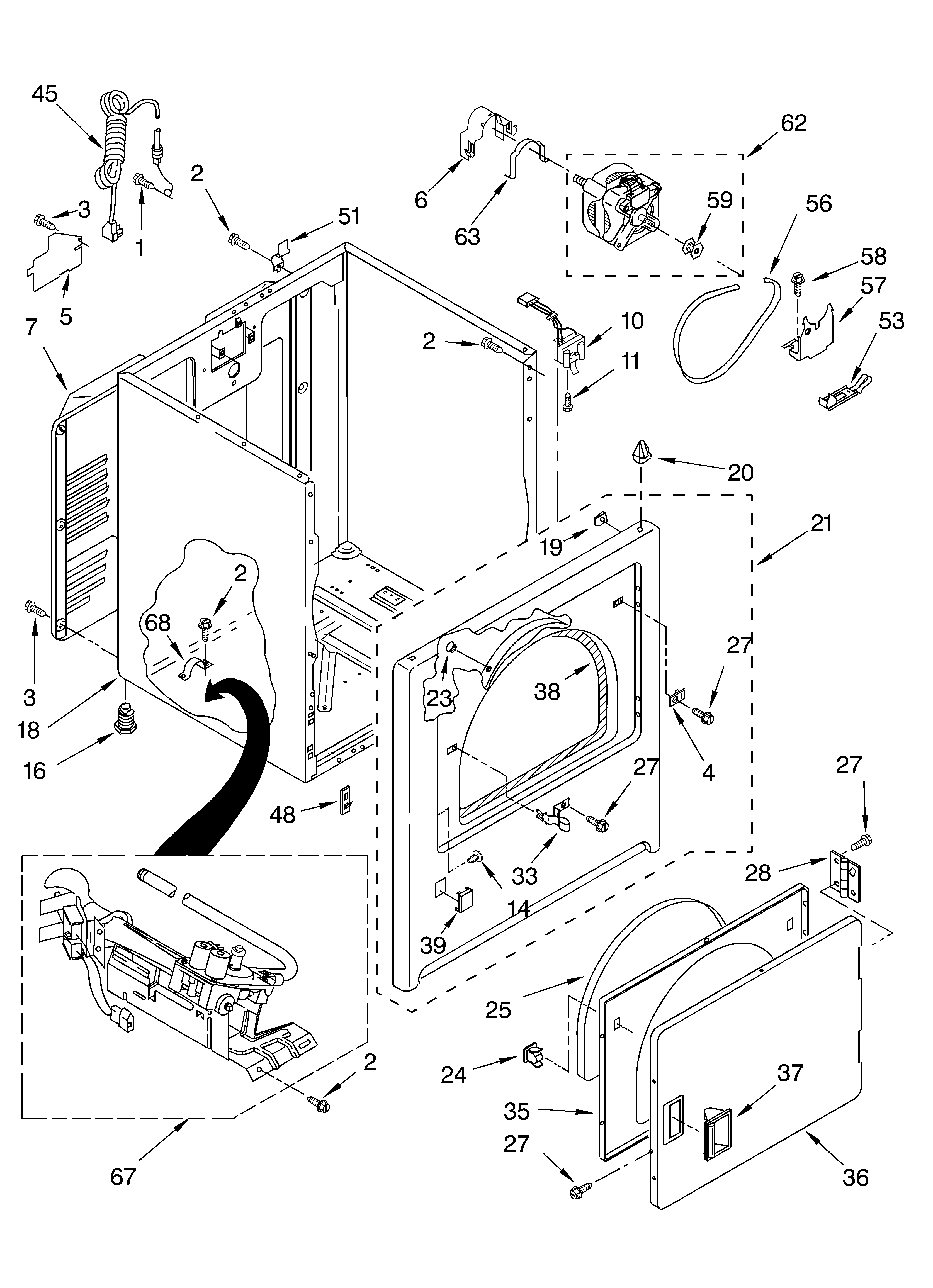 Whirlpool LGQ8857JQ3 cabinet diagram