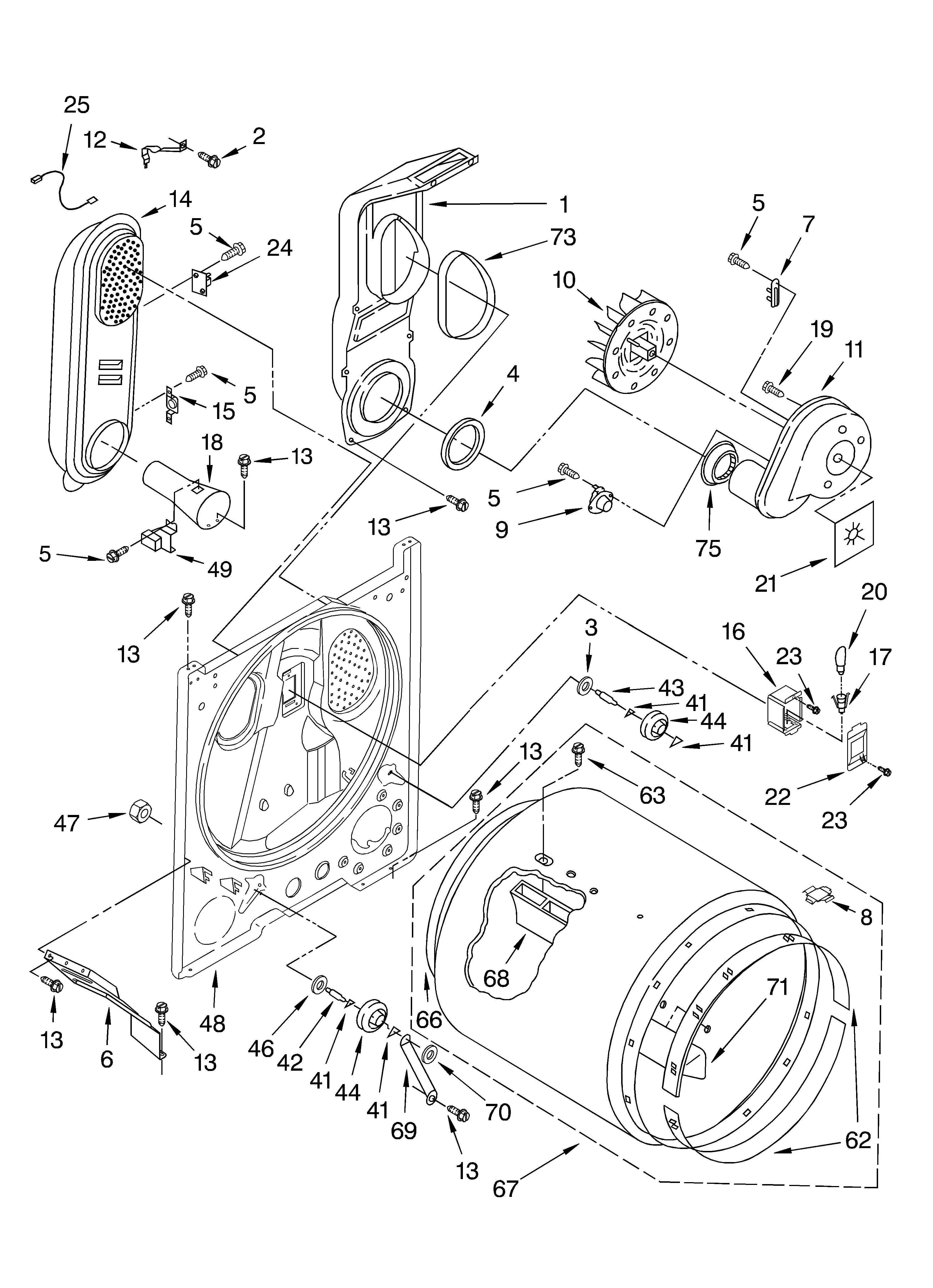 Whirlpool LGR5636LT0 bulkhead diagram