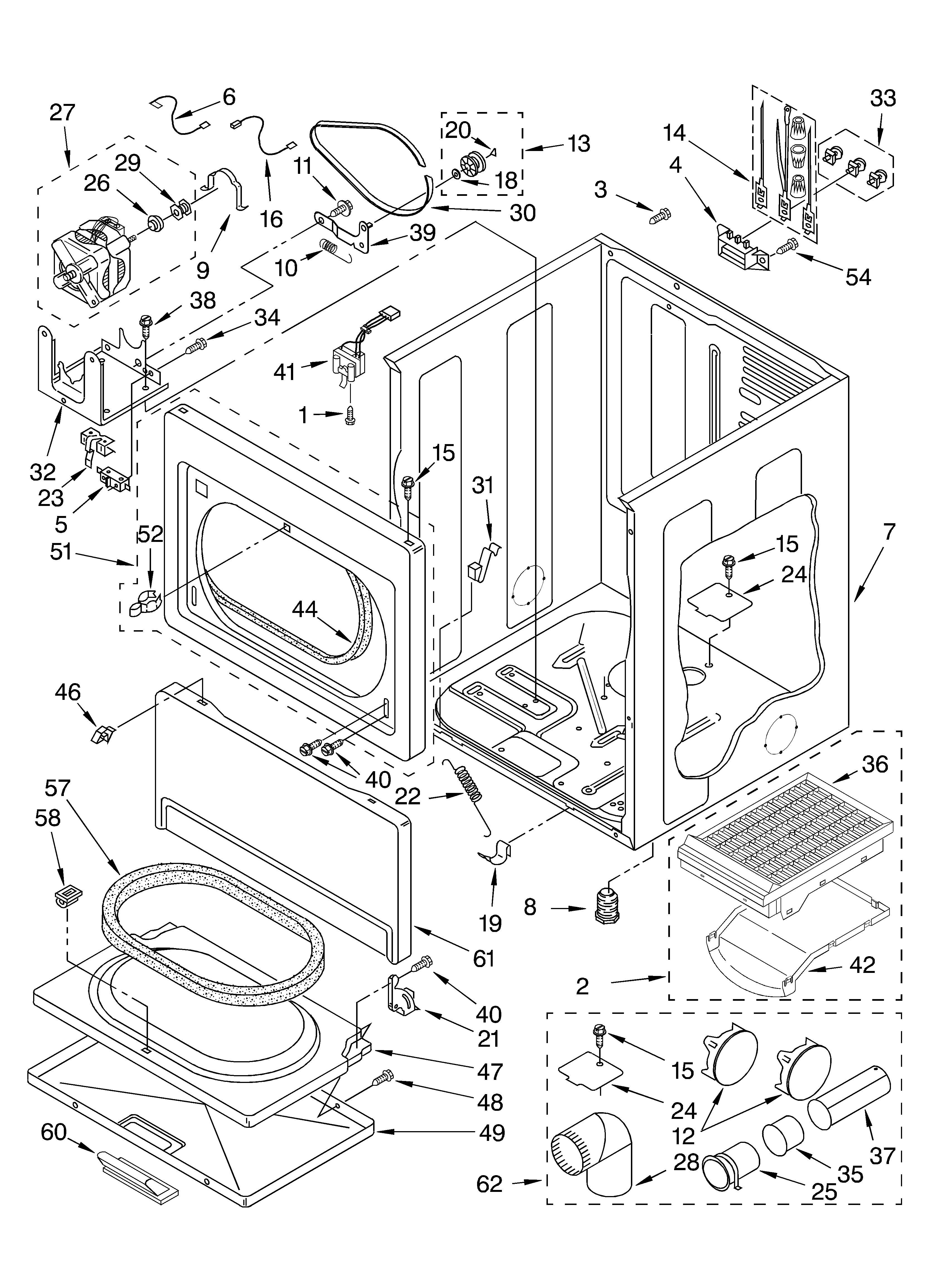 Whirlpool GEW9868KT1 cabinet diagram