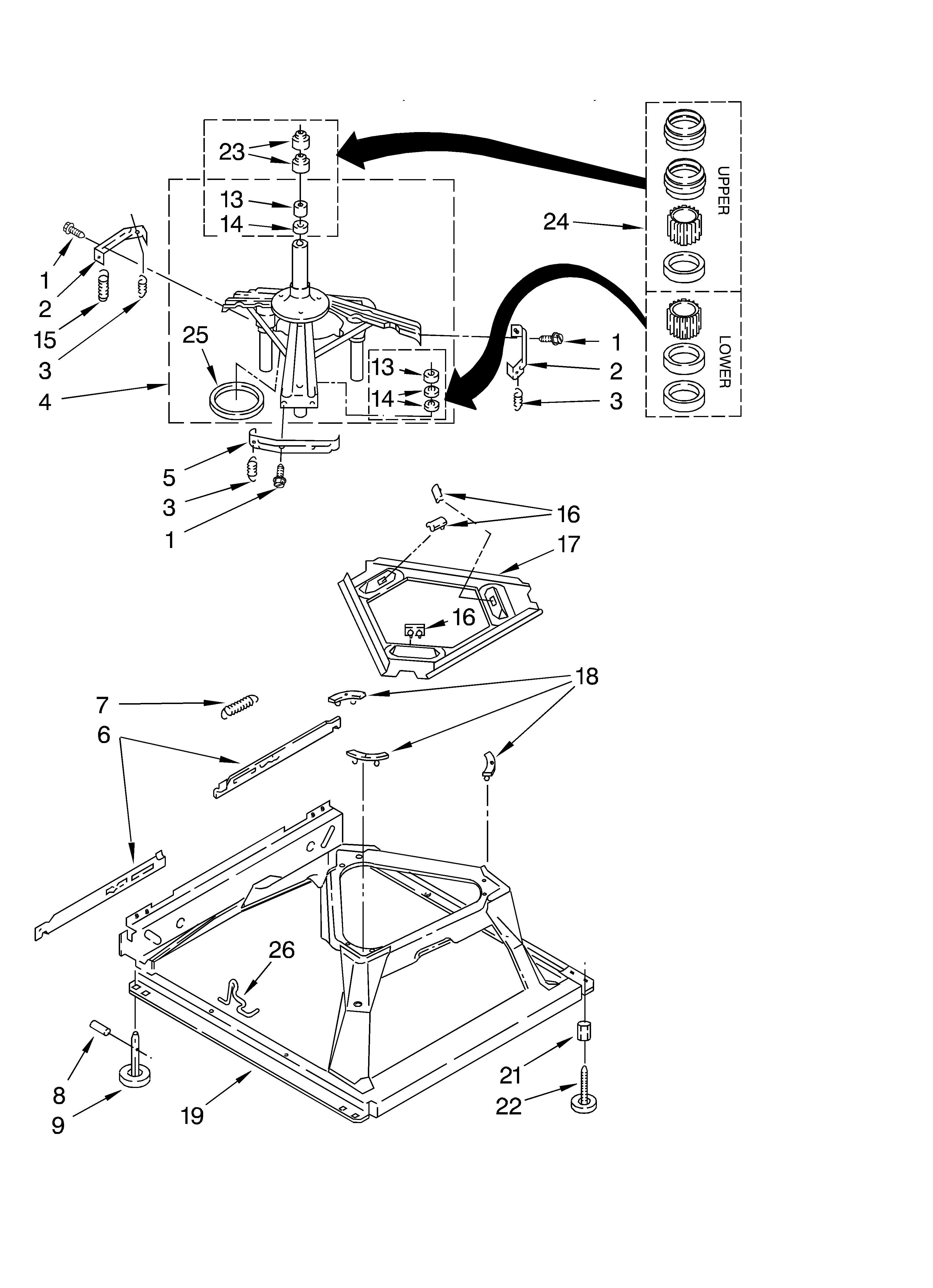 Whirlpool LSQ7030LQ0 machine base diagram