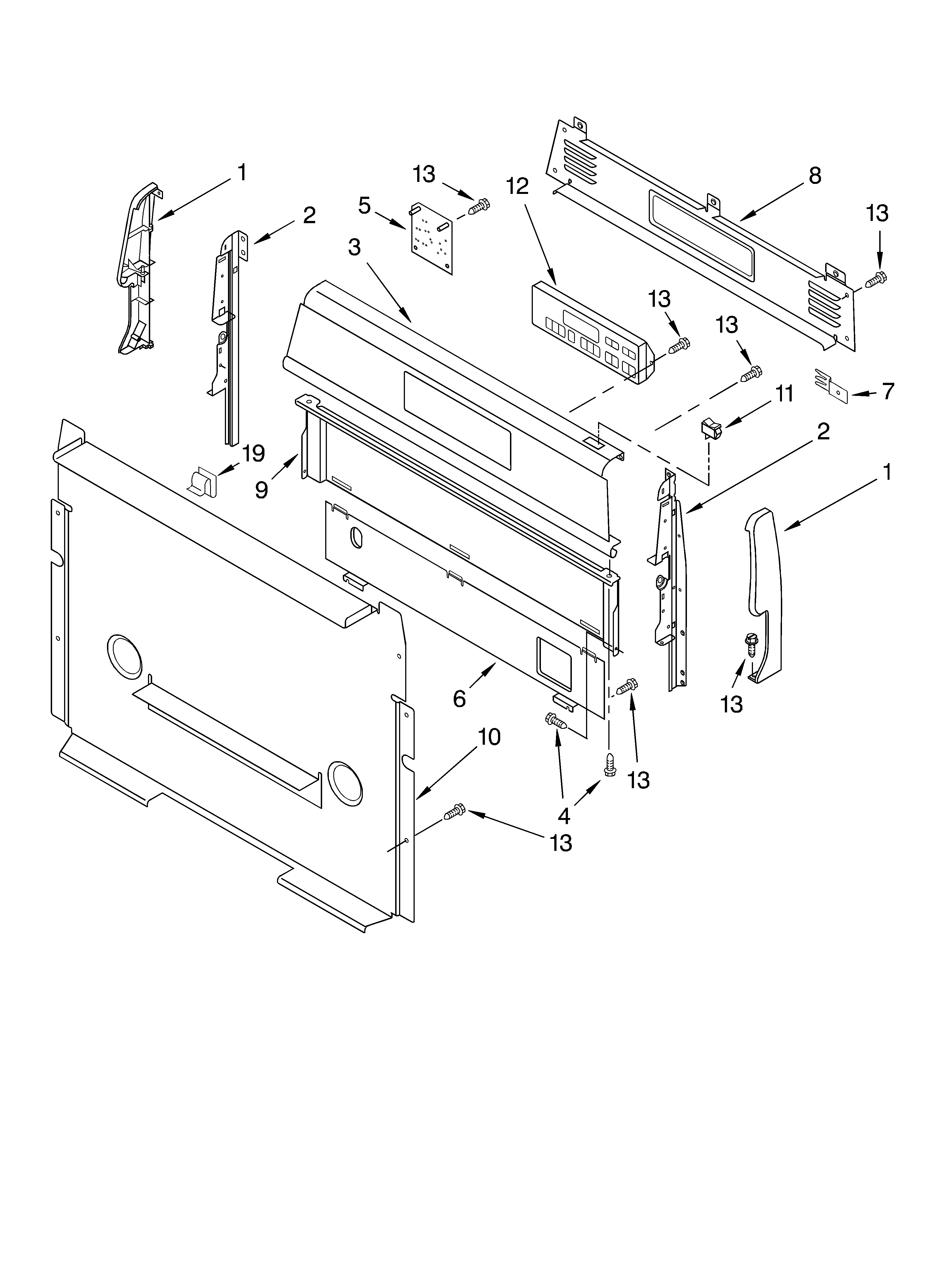 Whirlpool SF369LEKT1 control panel diagram