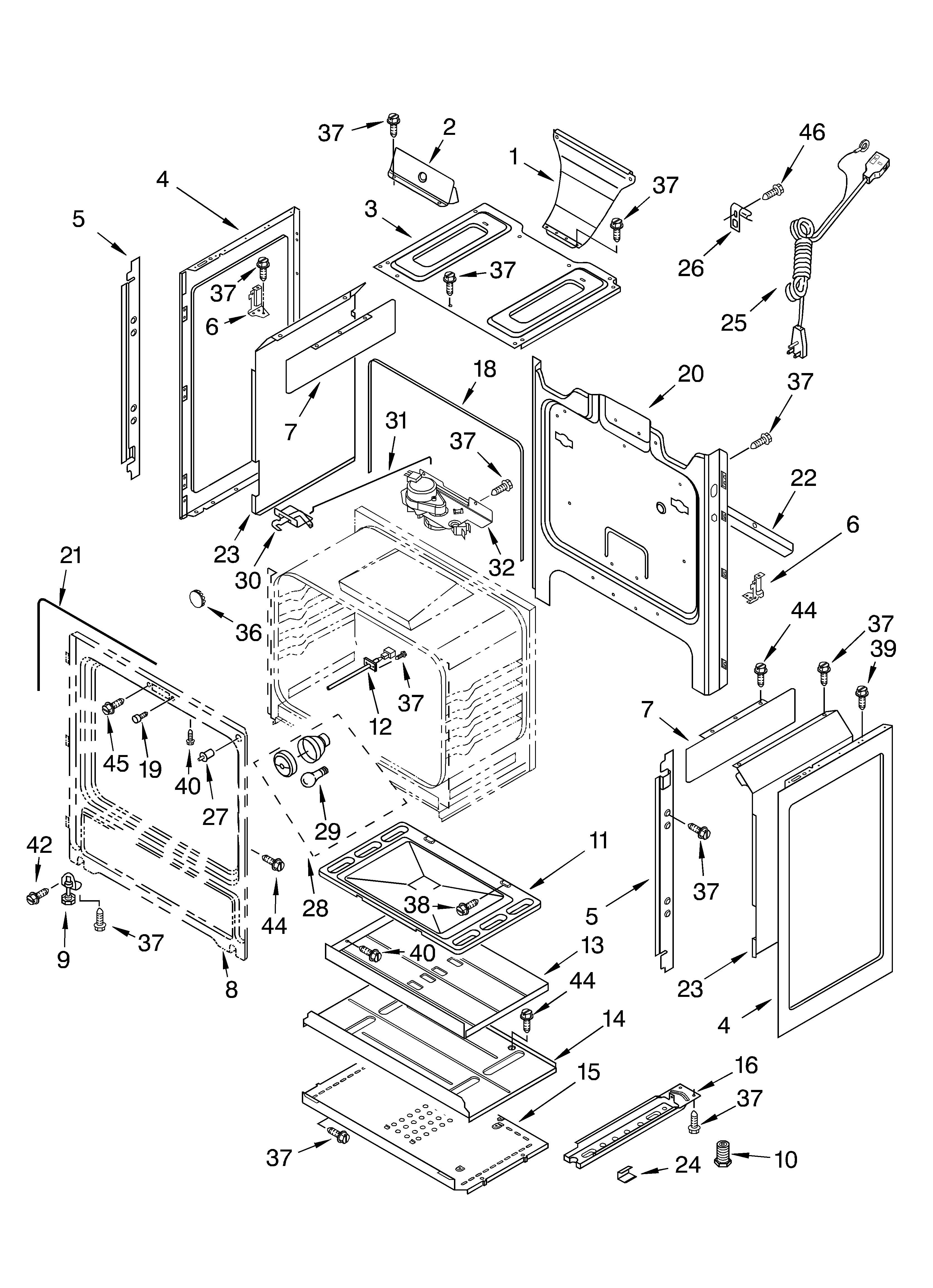 Whirlpool SF369LEKT1 chassis diagram