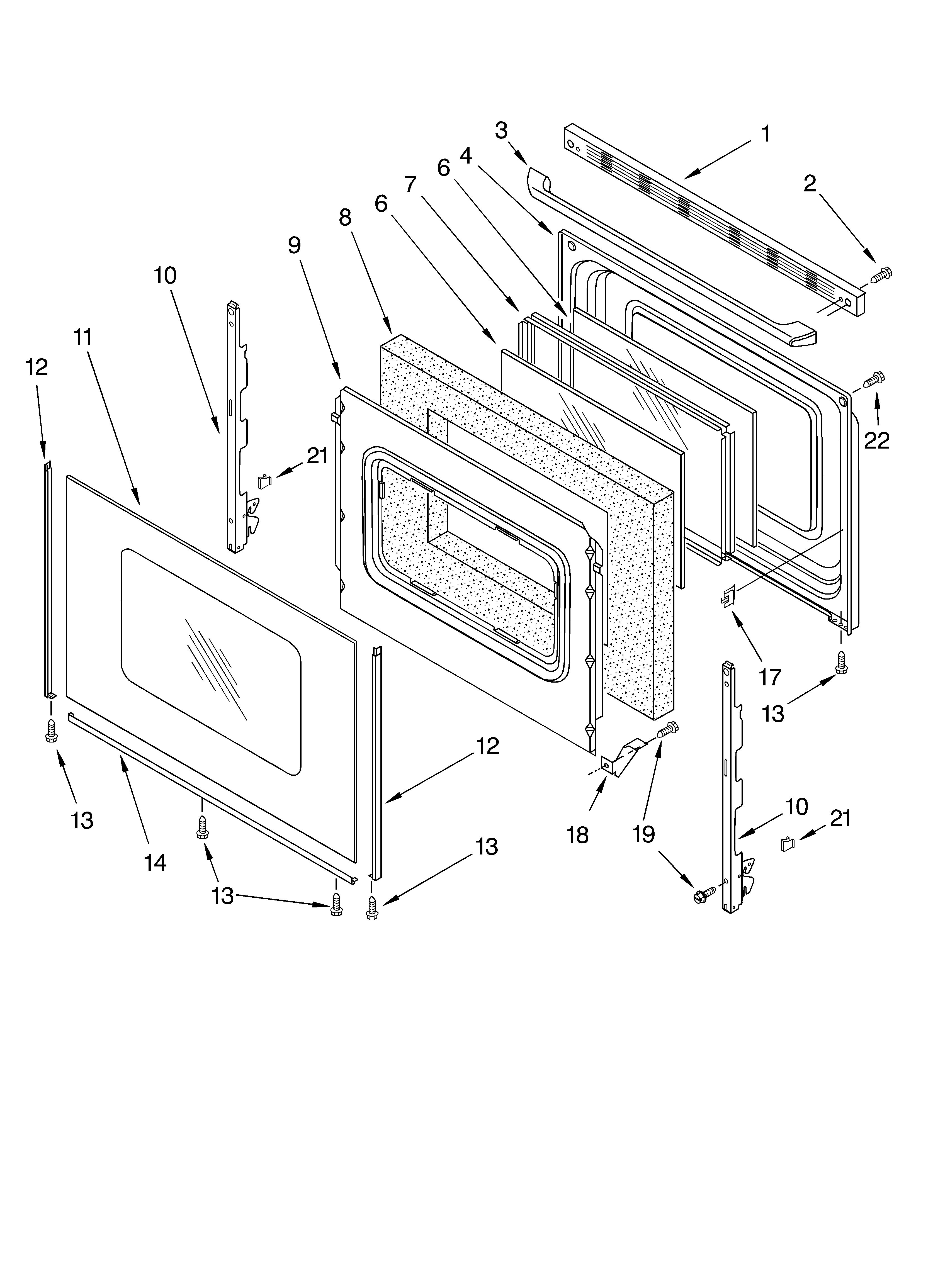 Whirlpool SF369LEKT1 door diagram