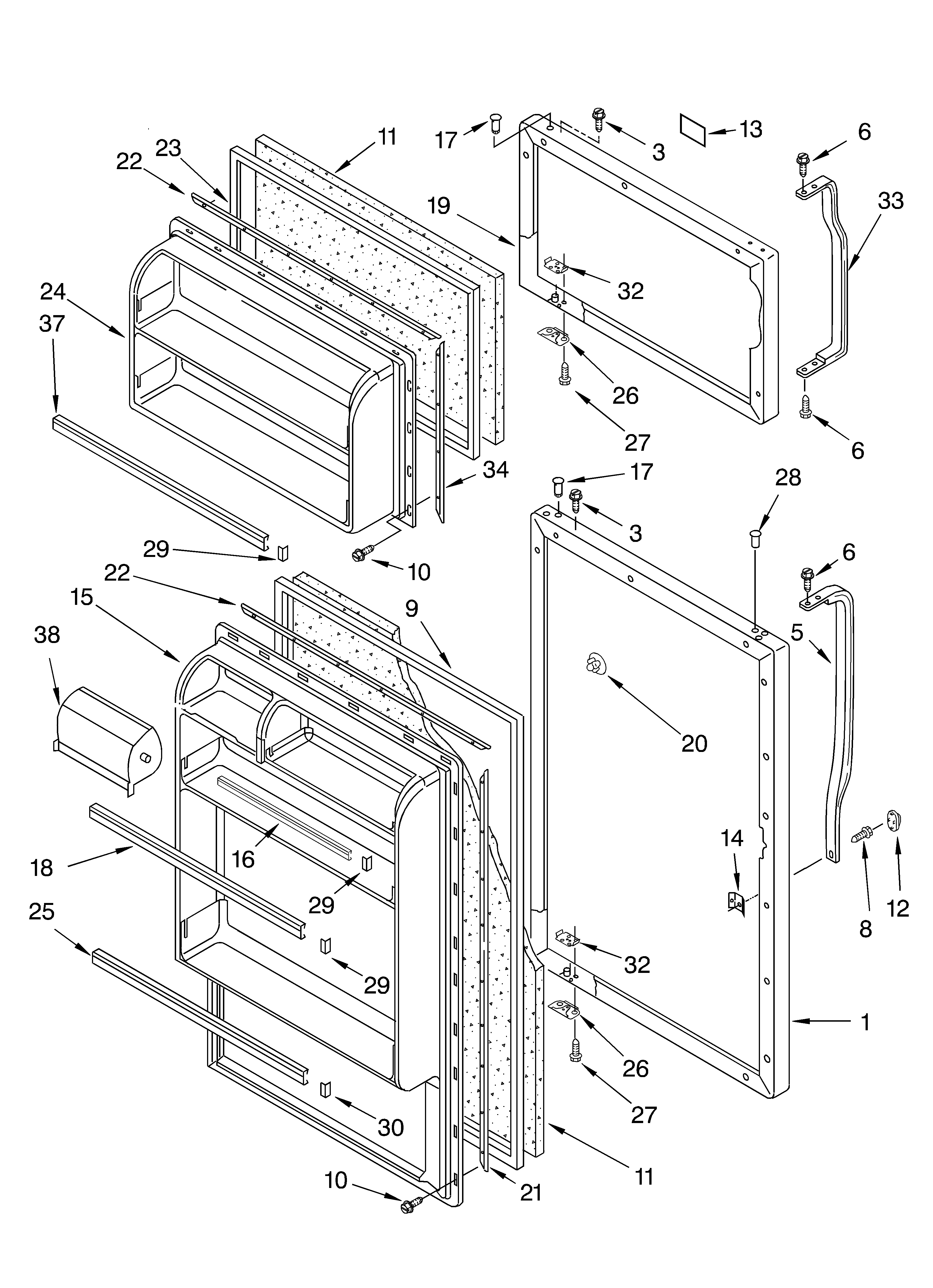 Whirlpool ET6JTKYKQ00 door diagram