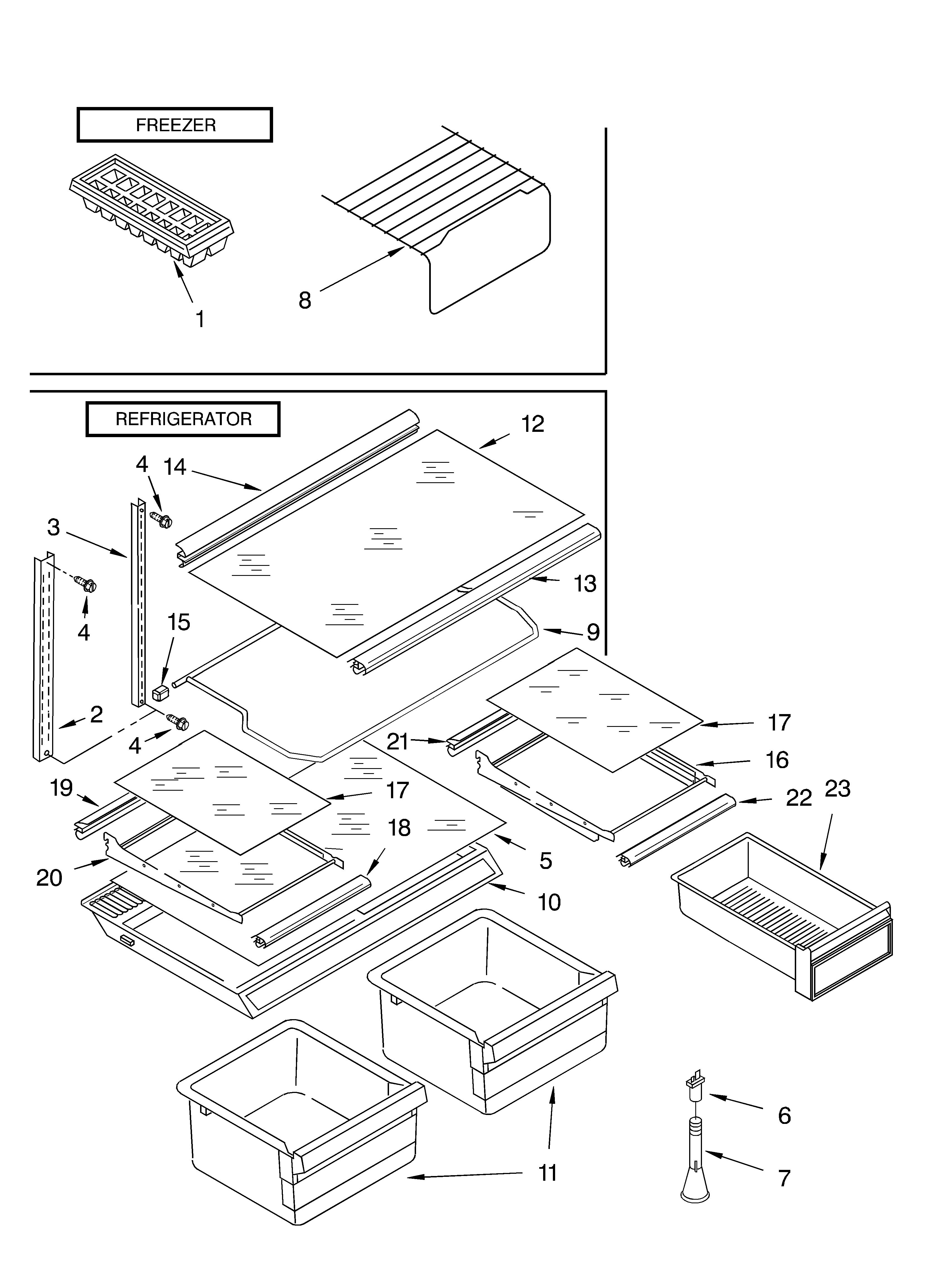Whirlpool ET6JTKYKQ00 shelf/optional diagram