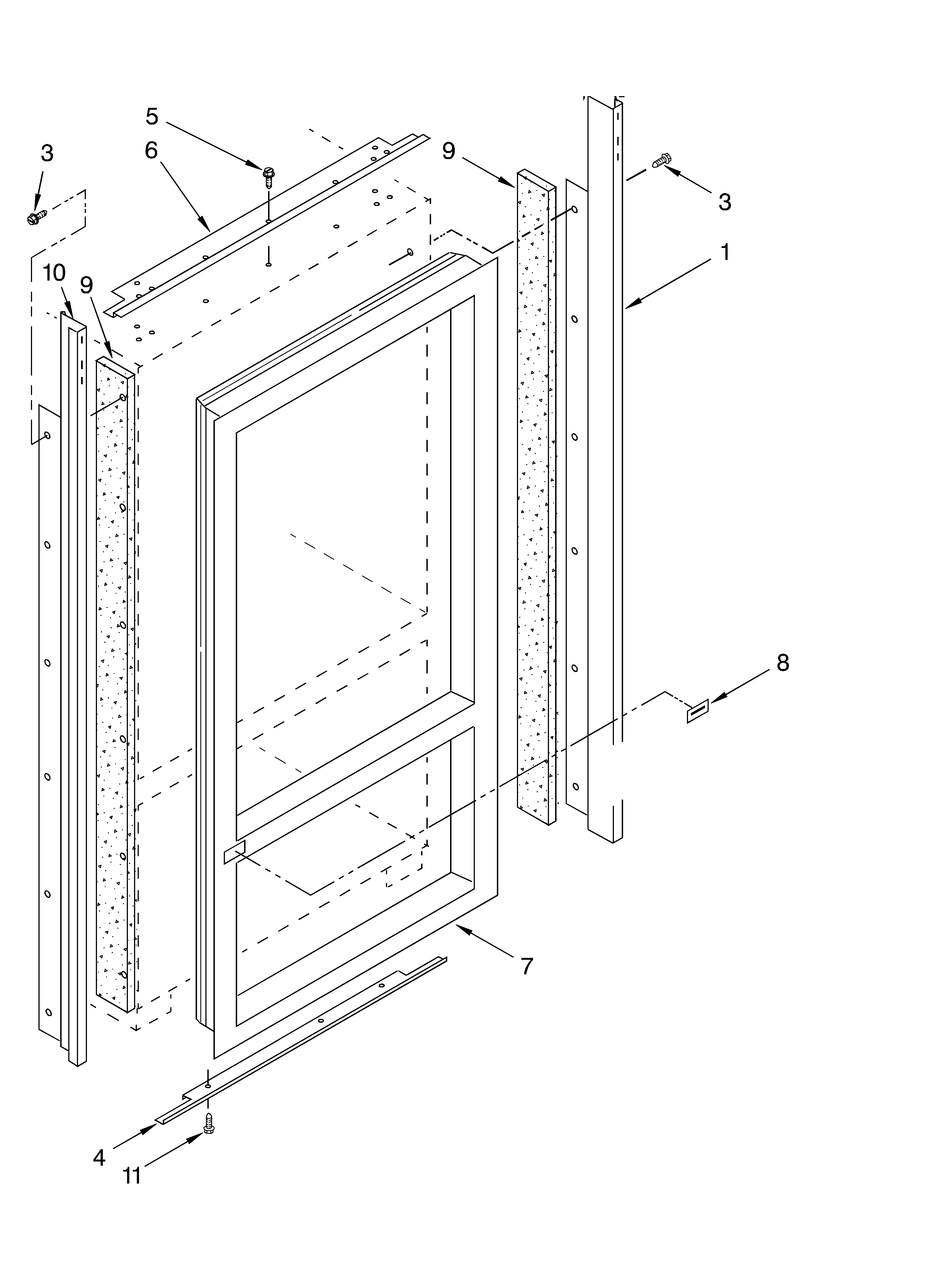 KitchenAid KBLS36FKW01 cabinet and breaker trim diagram