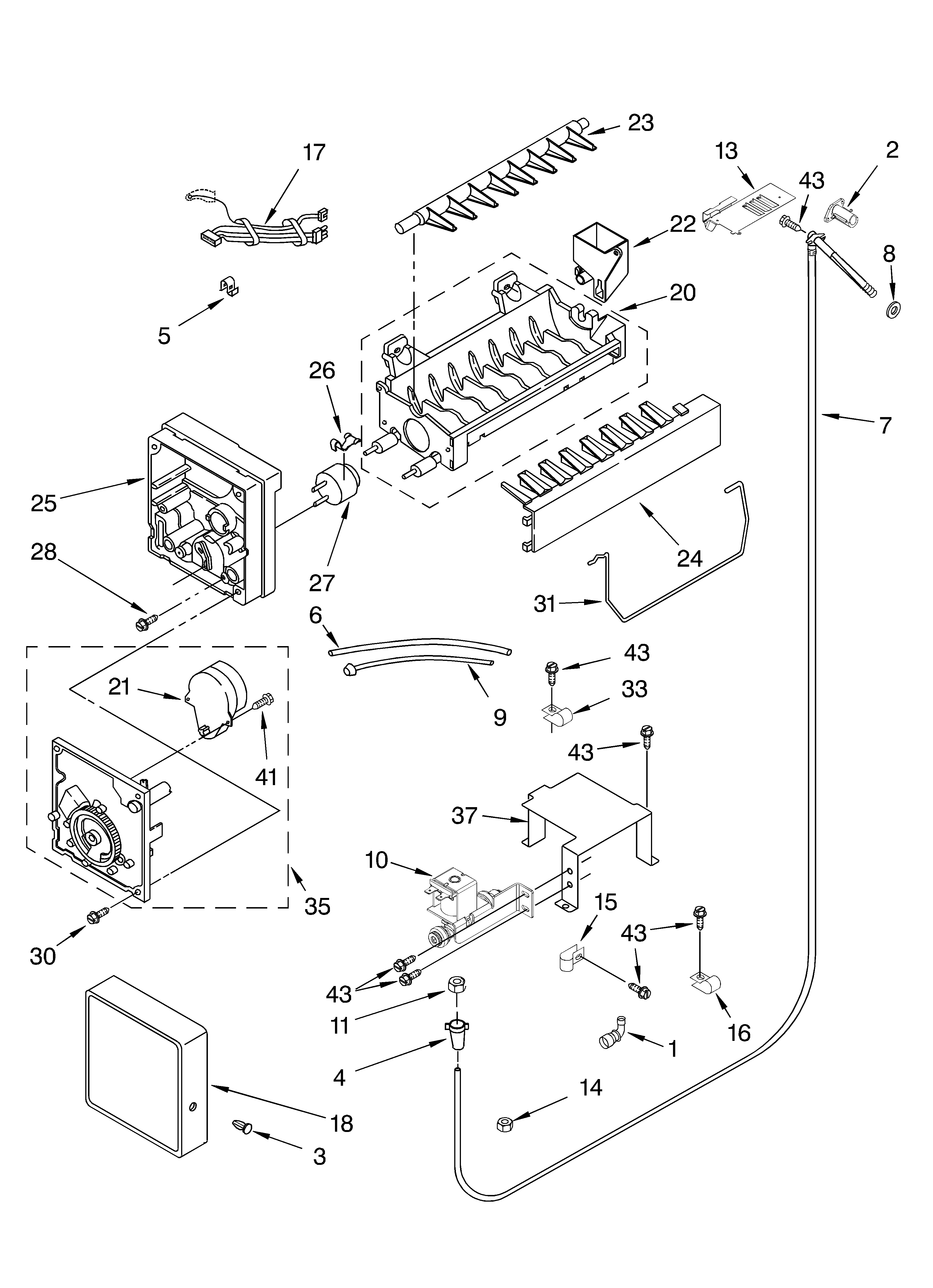 KitchenAid KBLS36FKW01 ice maker/optional diagram