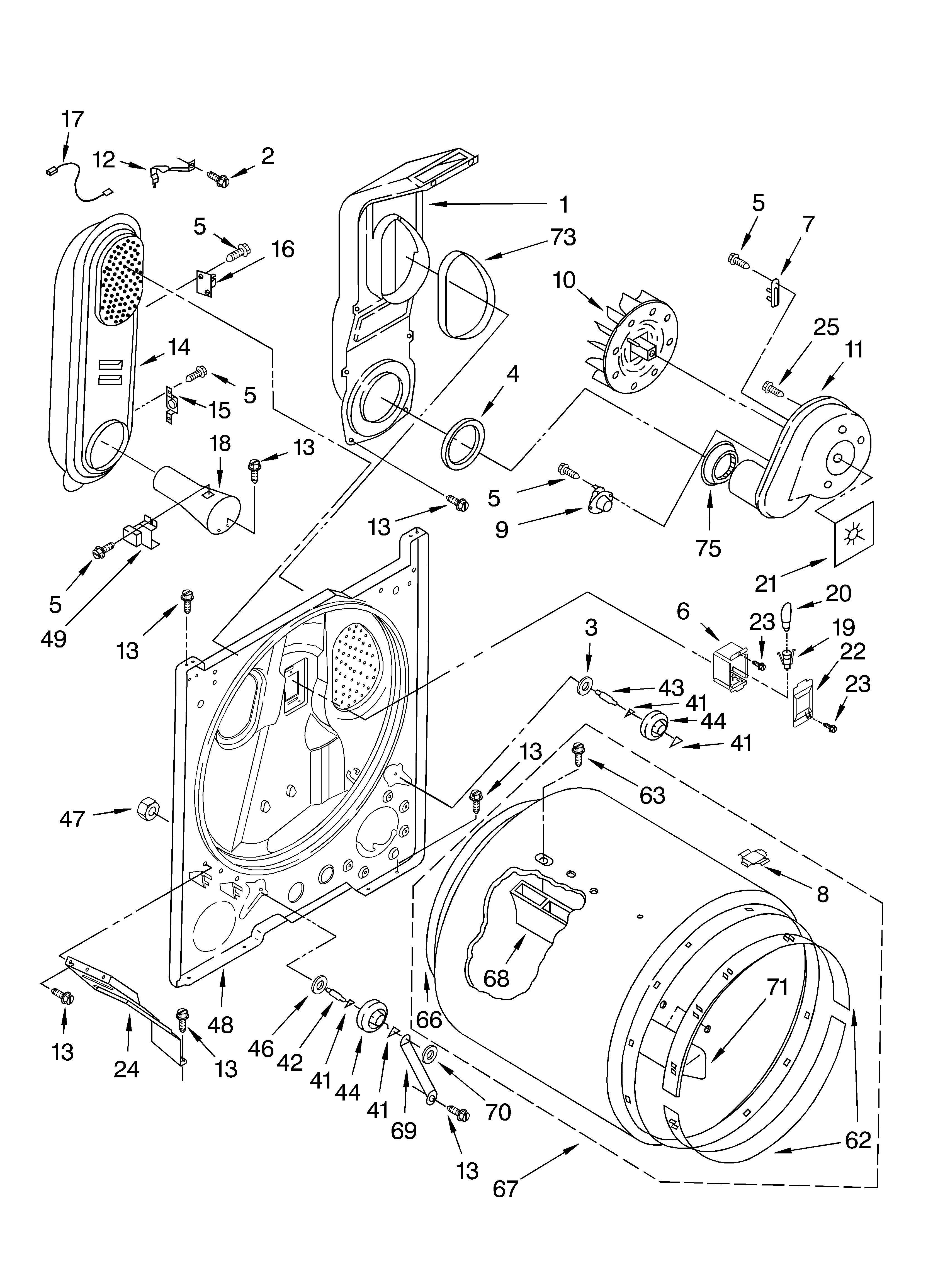 Roper RGS7648KQ2 bulkhead diagram