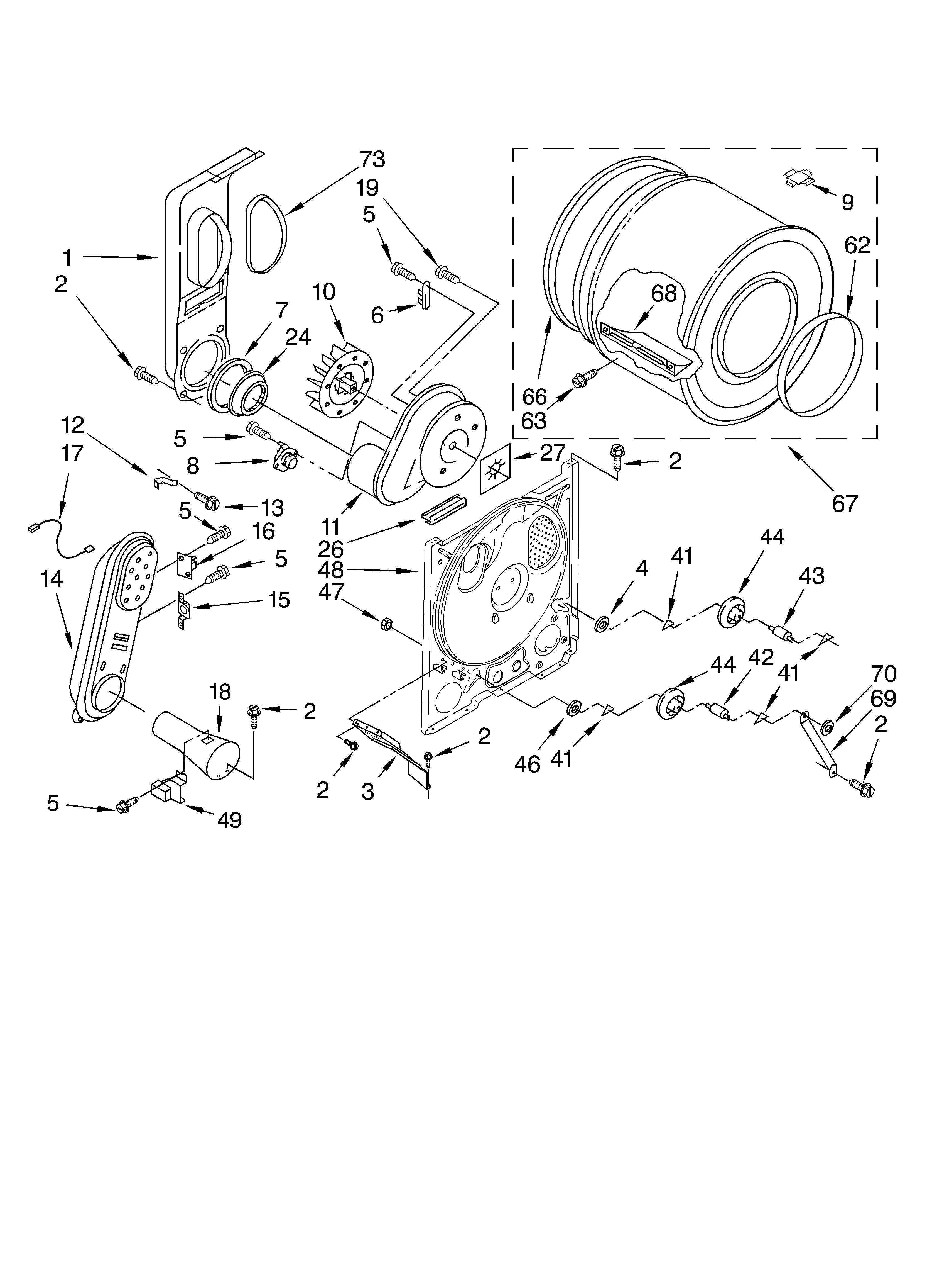 Roper RGX5634KQ2 bulkhead diagram