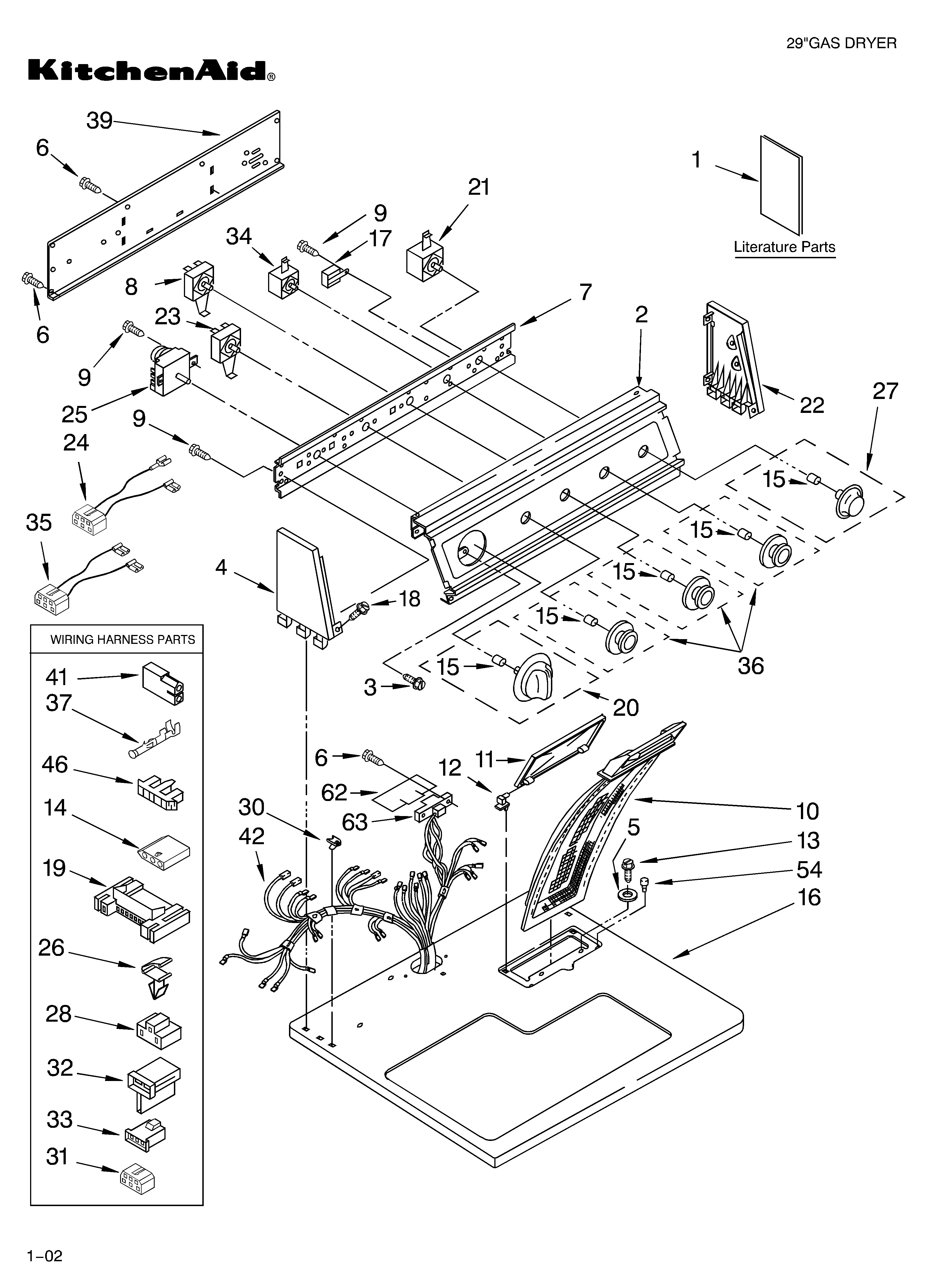 KitchenAid KGYS750JT2 top and console/literature diagram