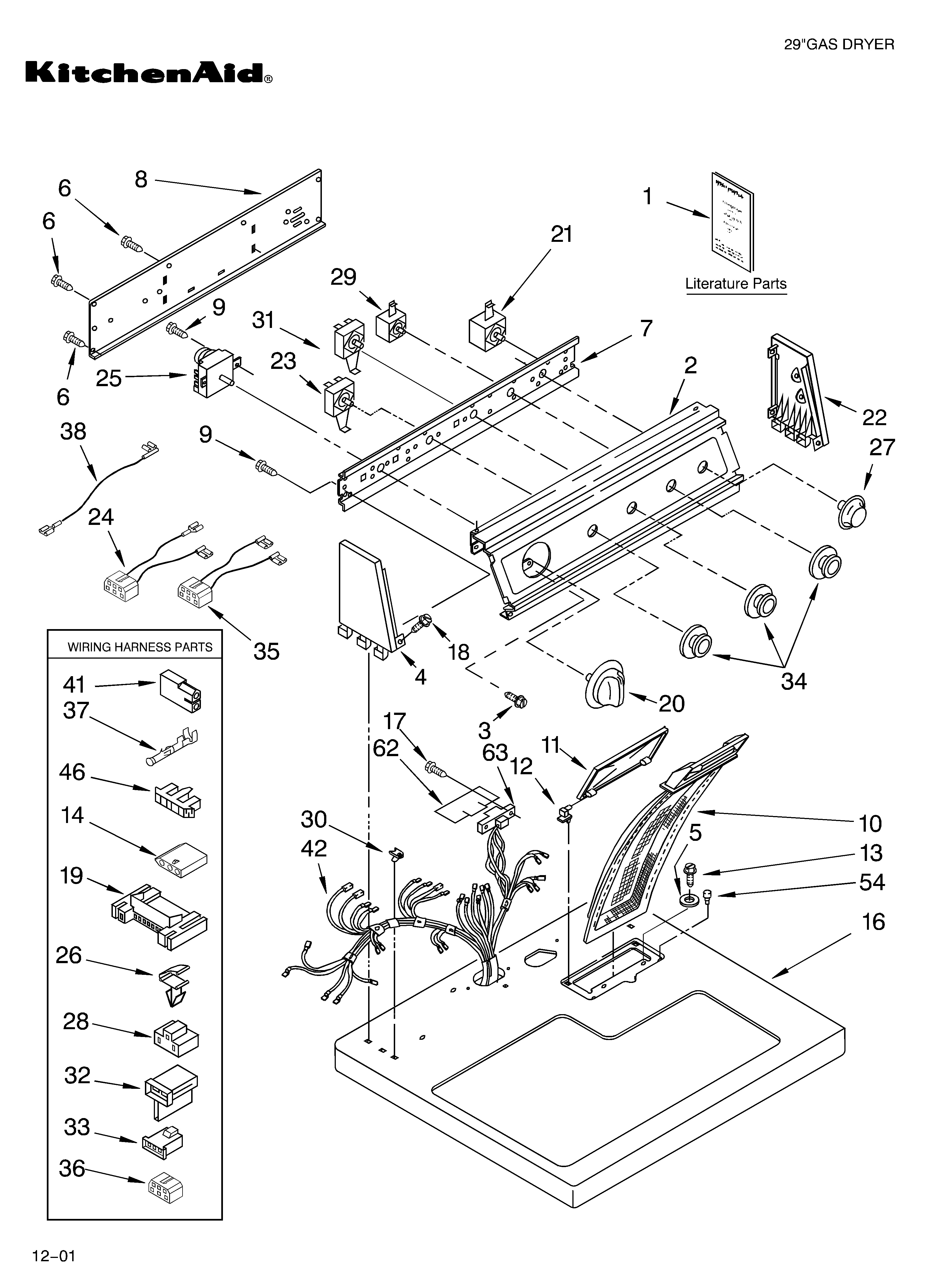 KitchenAid KGYS855JE2 top and console/literature diagram
