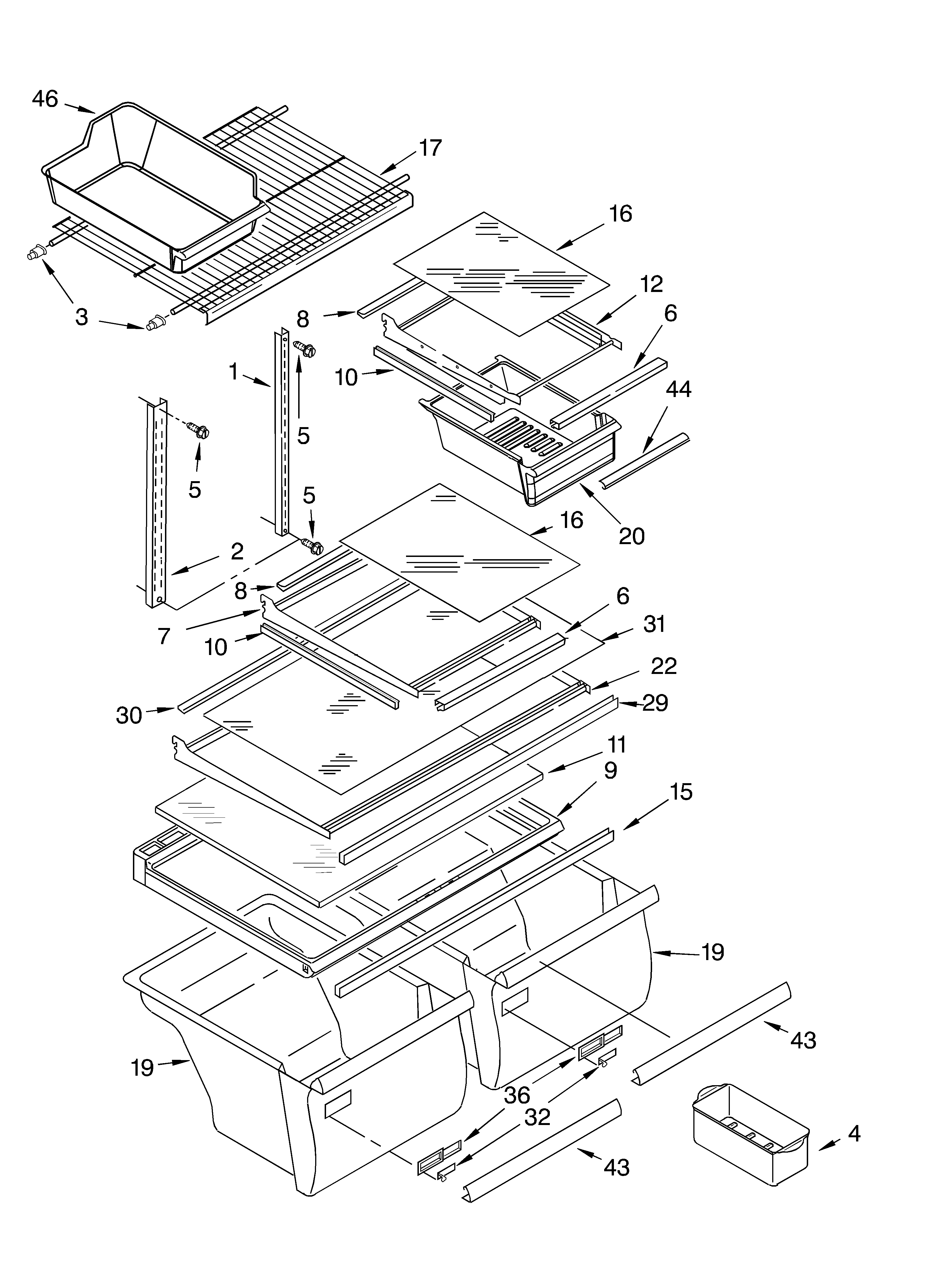 Whirlpool ET2AHTXLT00 shelf diagram