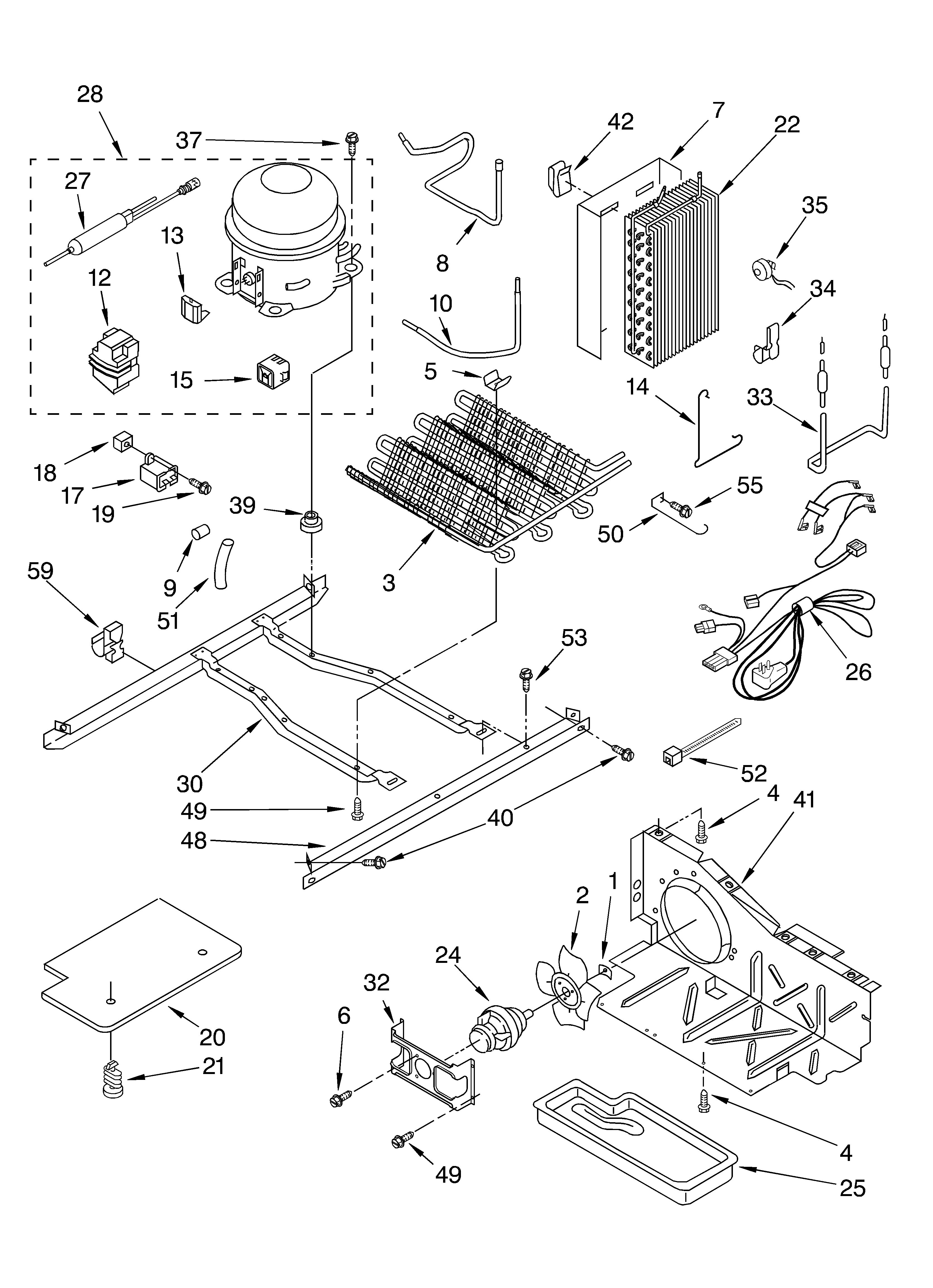 KitchenAid KSRA22KKBL01 unit diagram