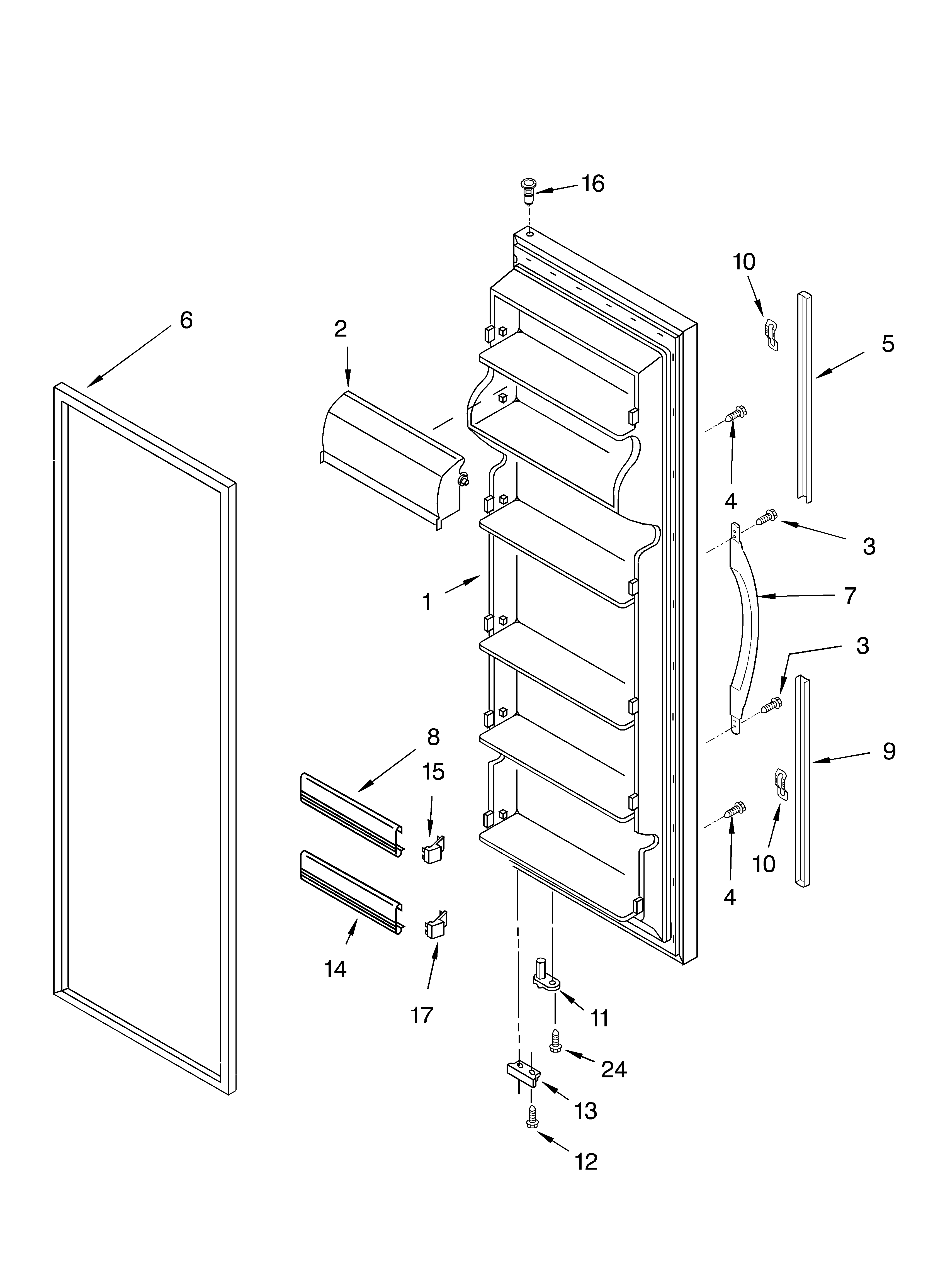 Whirlpool ED2FTGXKT03 refrigerator door diagram