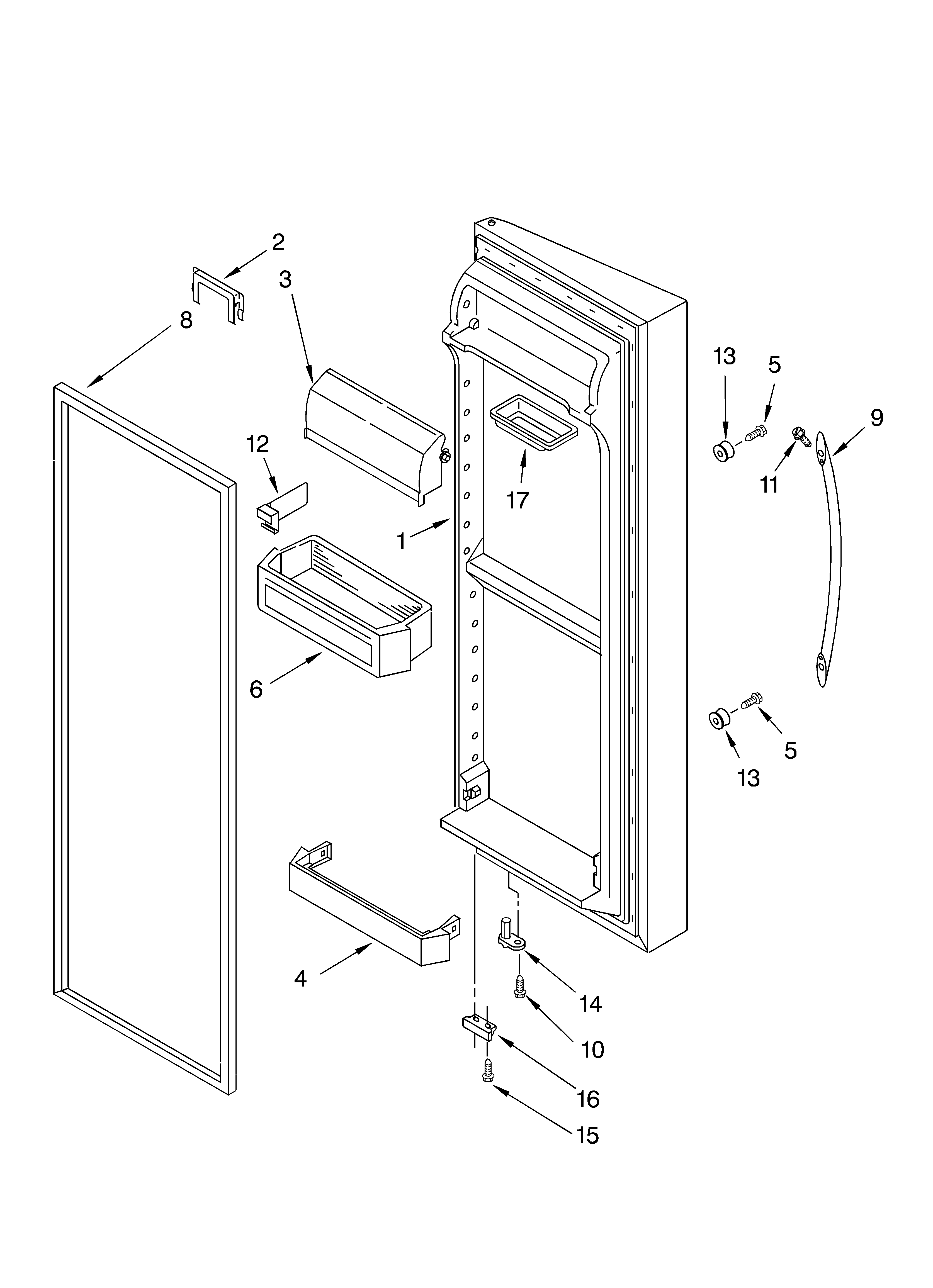 Whirlpool 6GD25DCXHW02 refrigerator door diagram