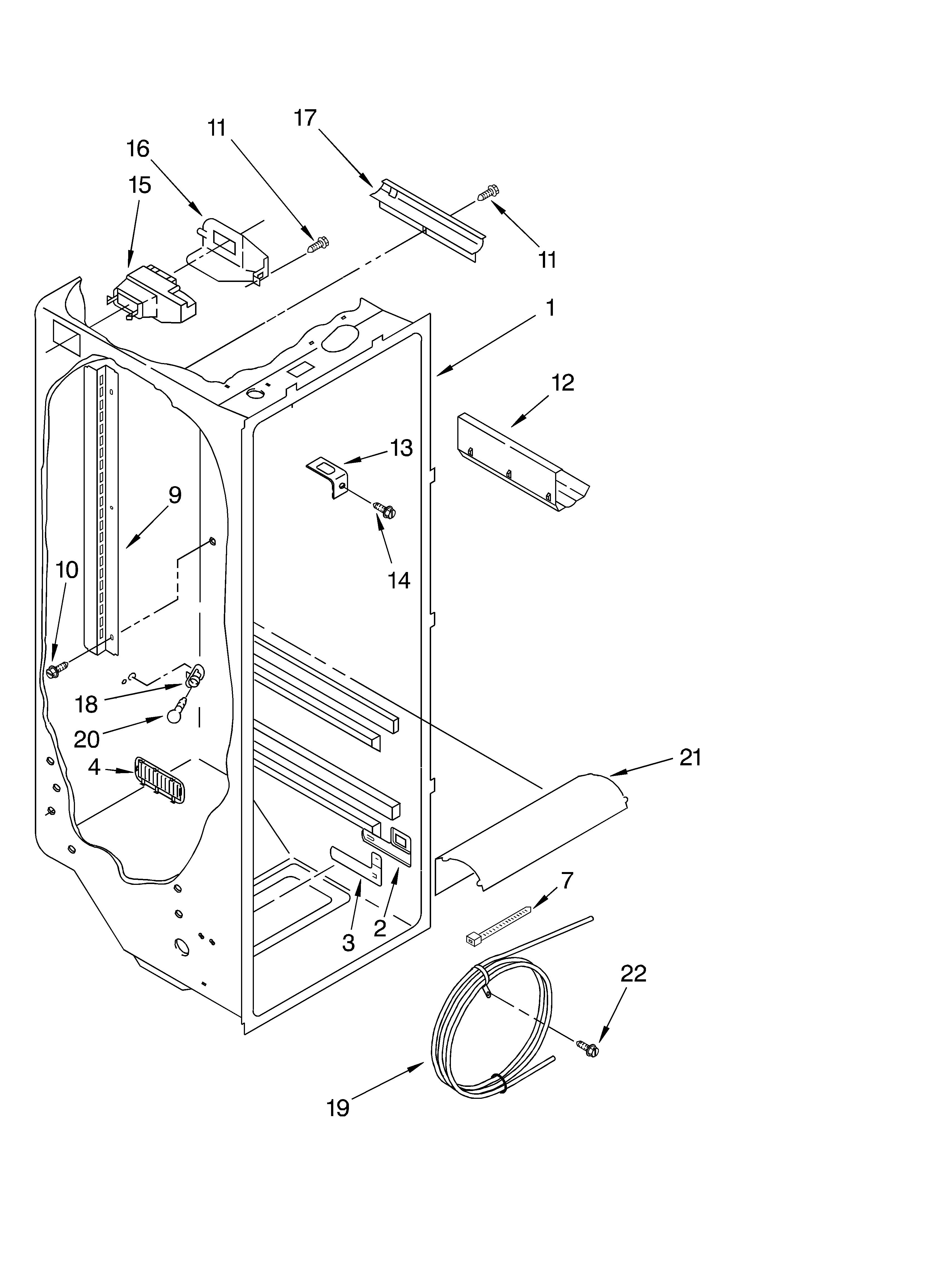 Whirlpool GS2SHAXLT03 refrigerator liner diagram