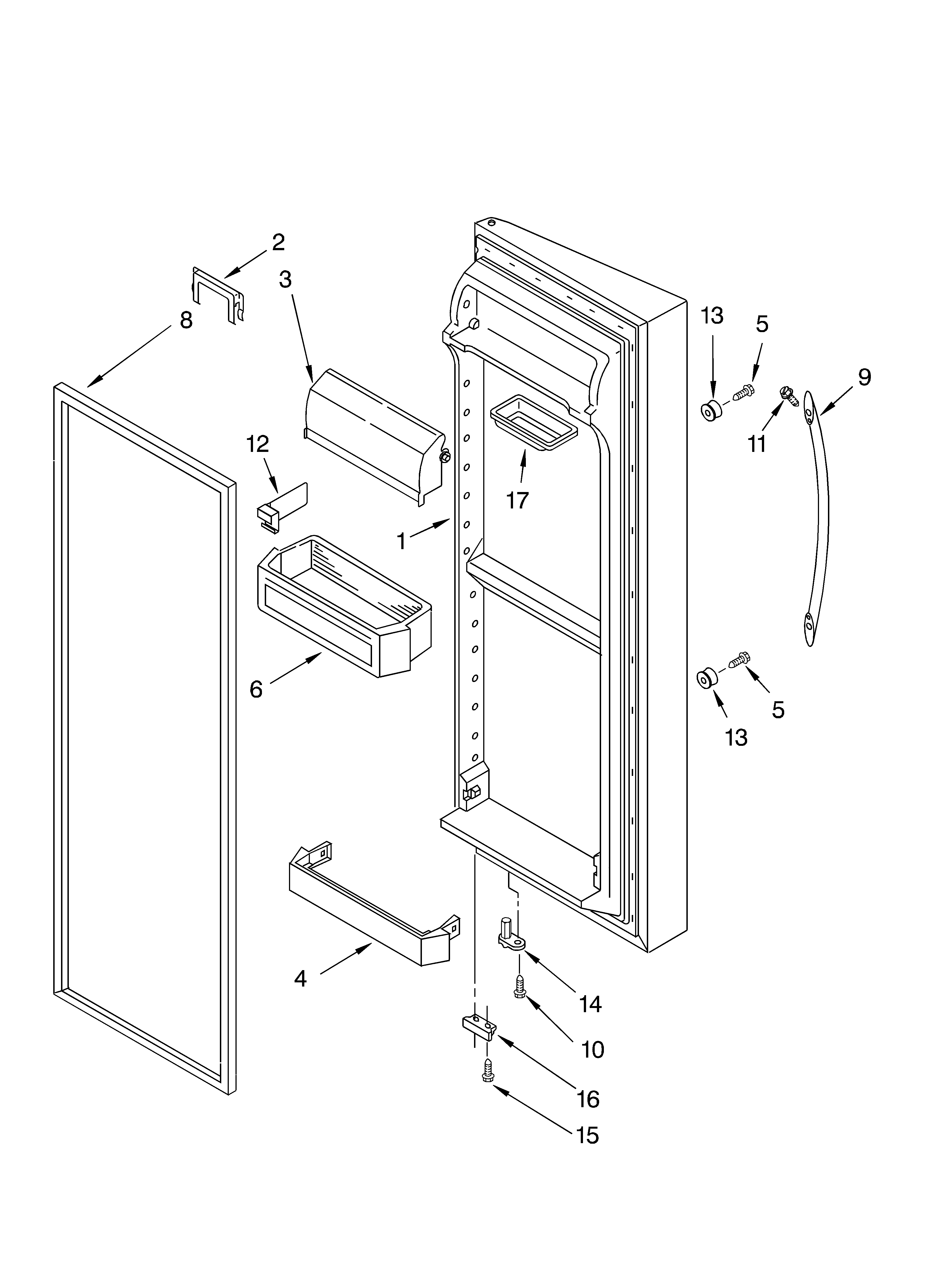 Whirlpool 6GD25DCXHS03 refrigerator door diagram