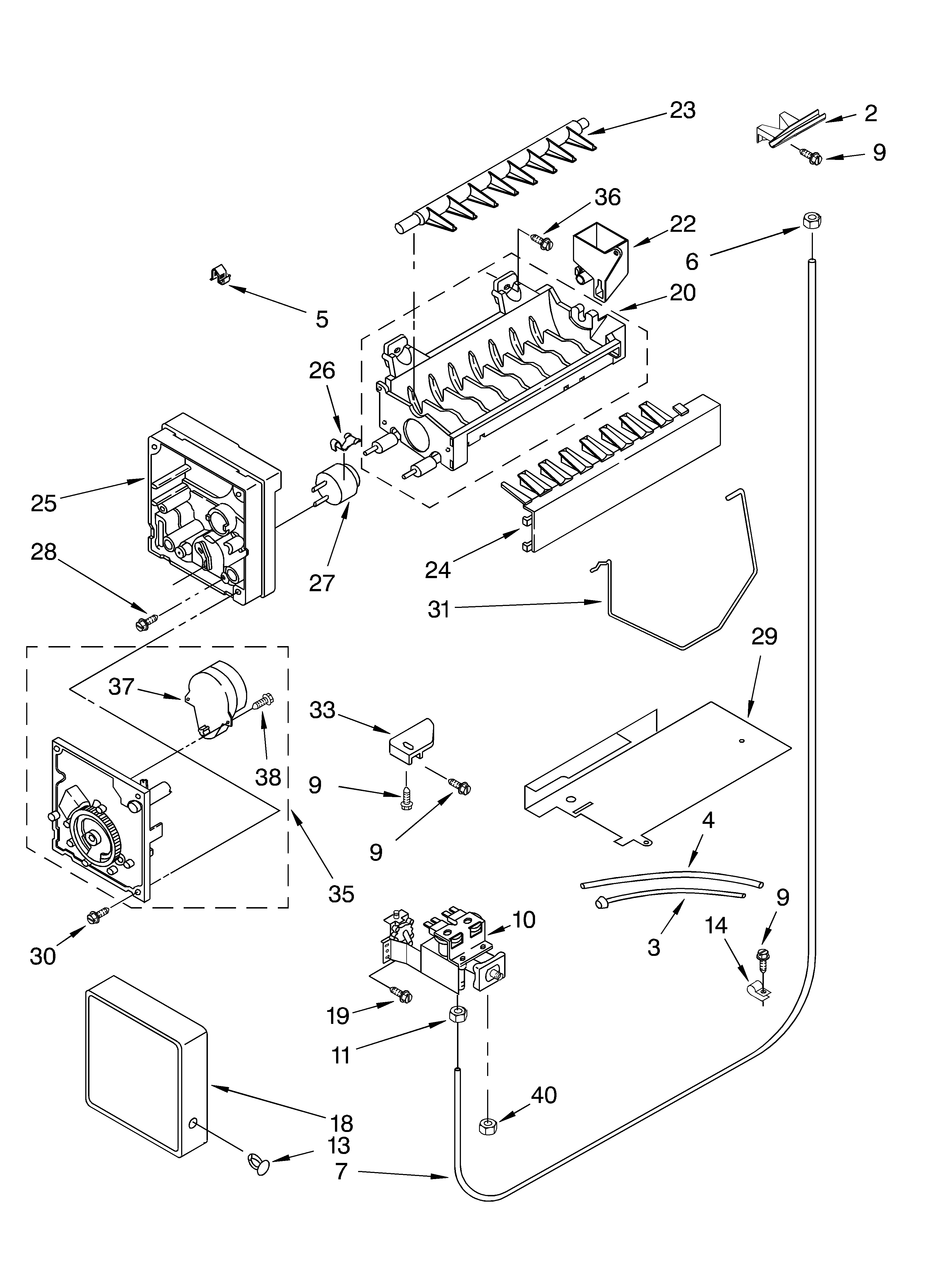 Whirlpool 6GD25DCXHS03 ice maker/optional diagram