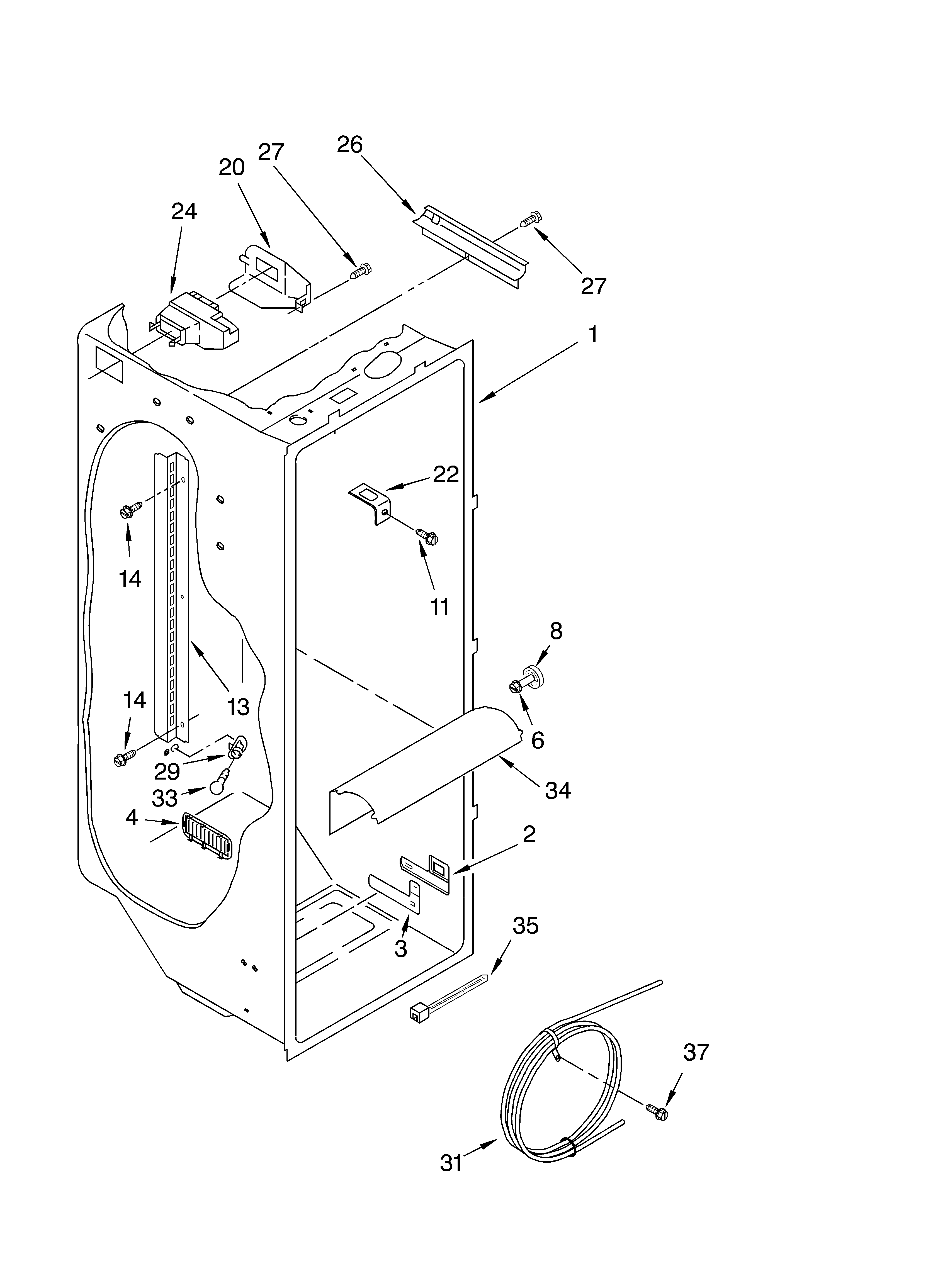 Whirlpool ED2GTQXKT04 refrigerator liner diagram